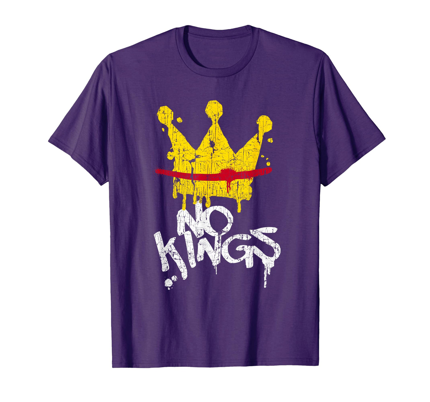 No Kings, Simple Distressed Protest T-Shirt