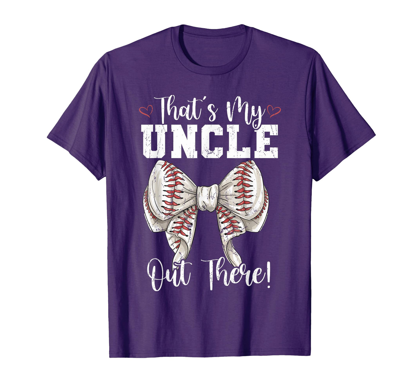 That's My Uncle Out There Baseball Coquette Bow Mothers Day T-Shirt