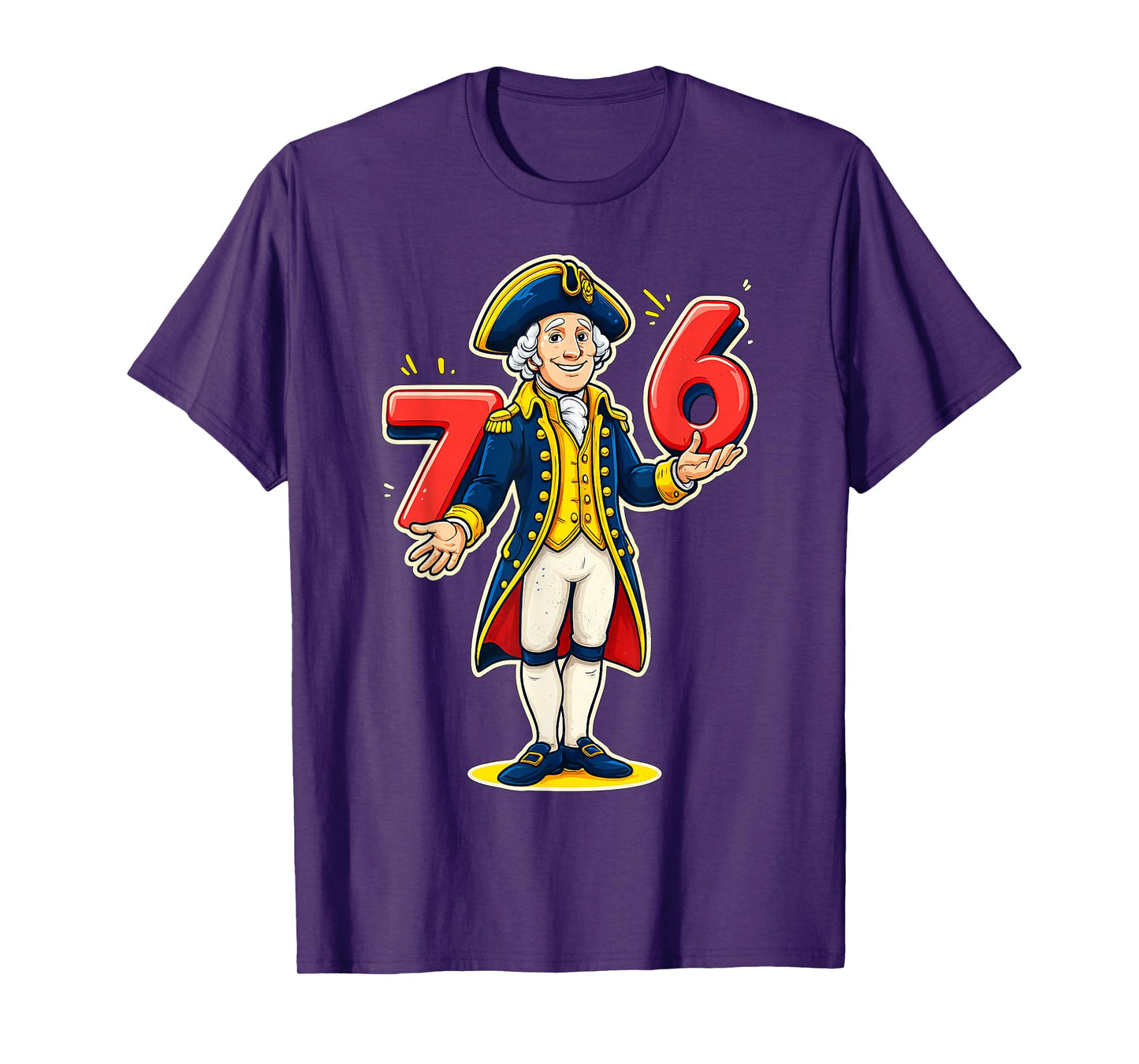 Funny George Washington 76 Meme Six Seven Patriotic T-Shirt