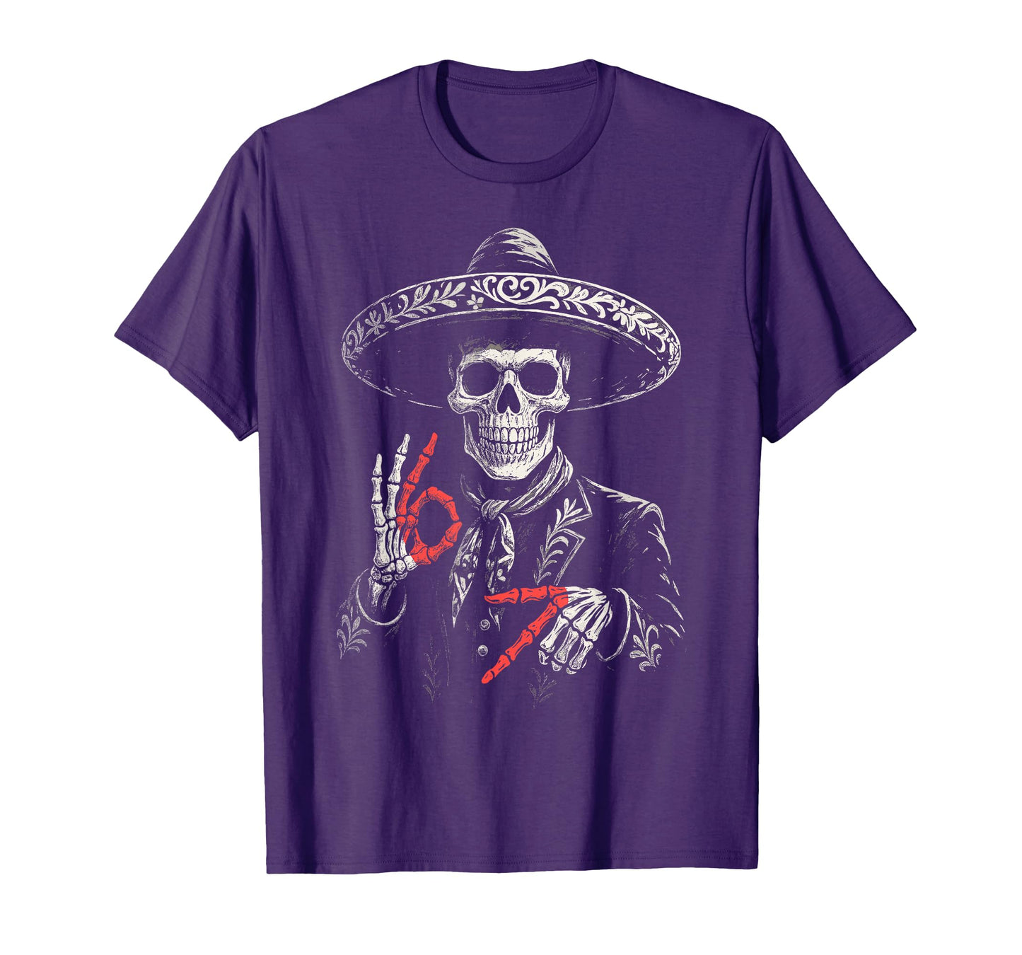 Day of Dead Skull Funny Dia de Los Muertos 67 Hand Meme T-Shirt