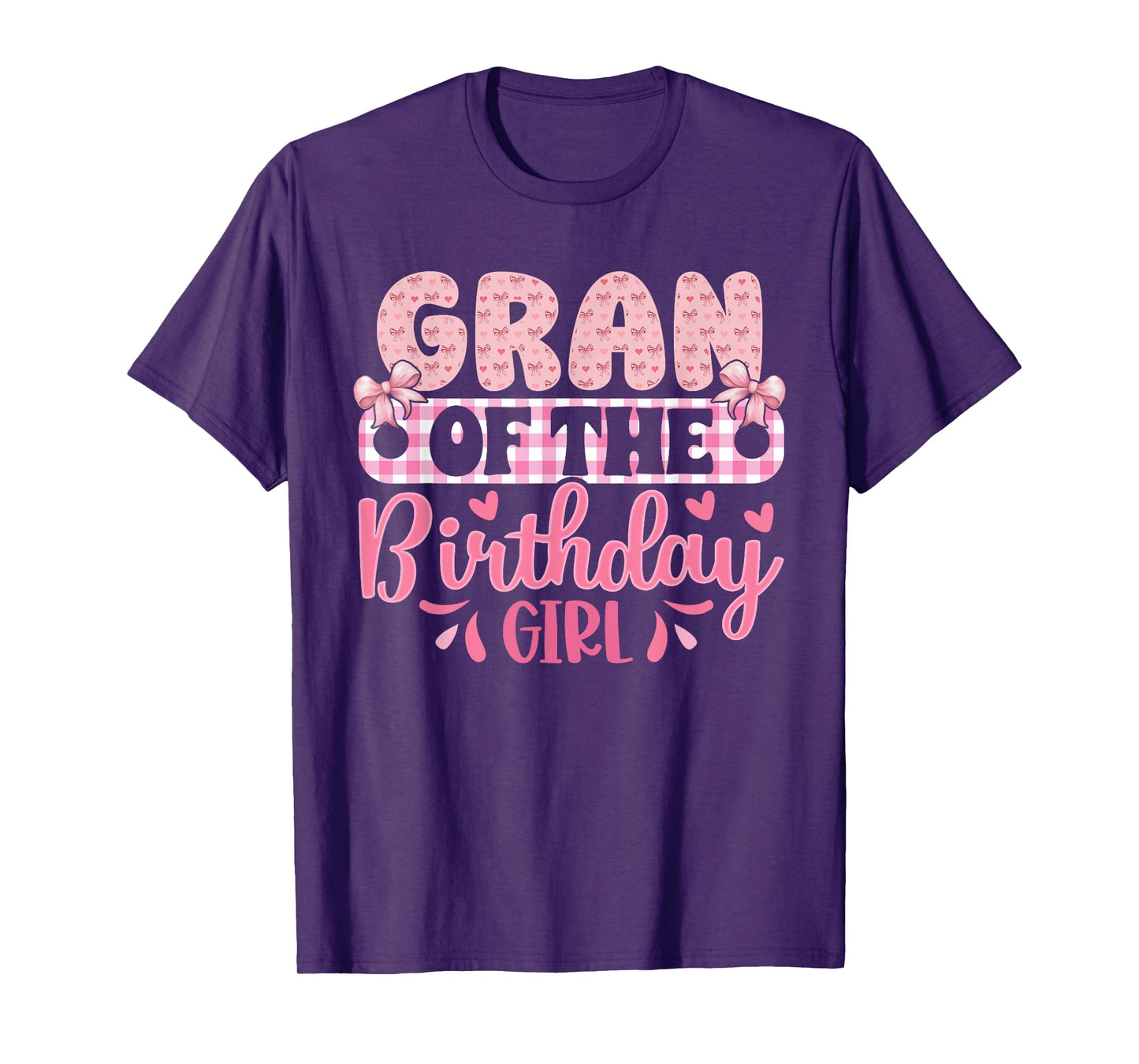 Gran of The Birthday Girl Family Pink Coquette Bow T-Shirt