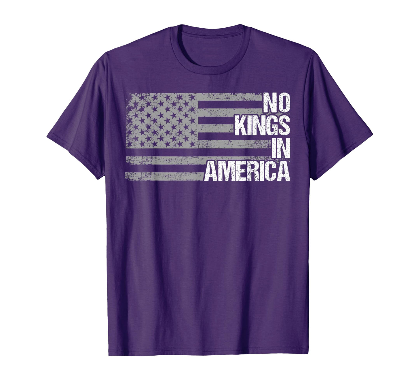 No Kings in America America Flag Vintage No Kings T-Shirt