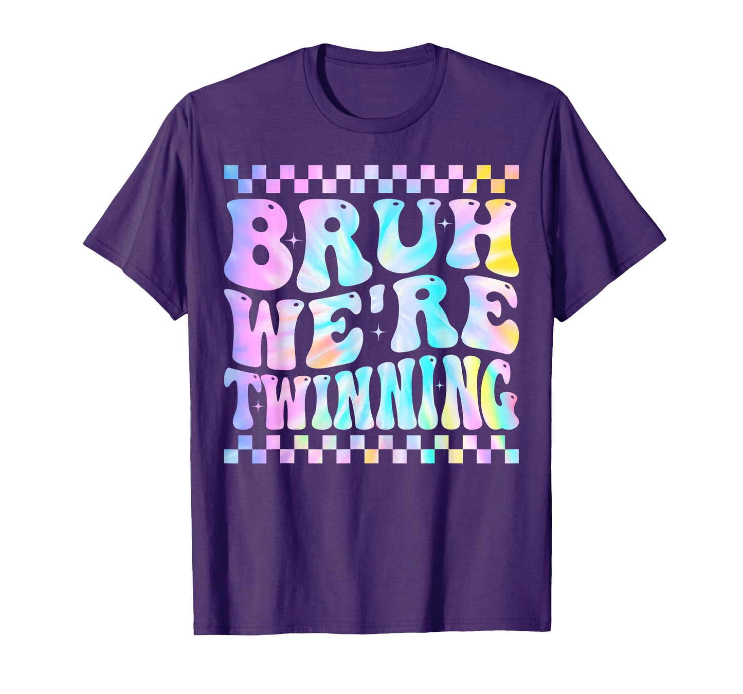 Bruh We're Twinning Retro Twin Day Spirit Week Boys Kids T-Shirt