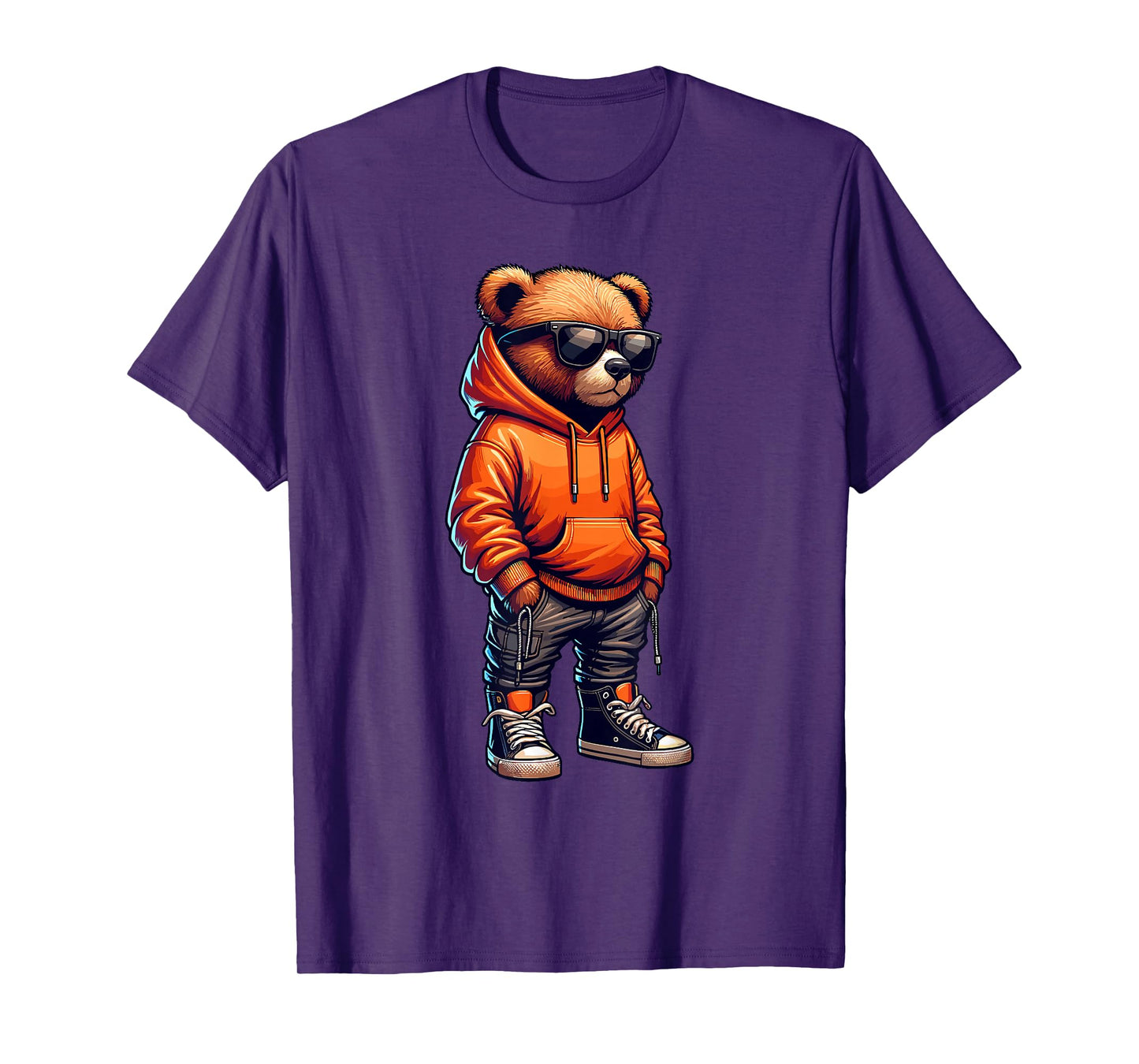 Graphic Teddy Bear Cool Bears Hip Hop Streetwear Colorful T-Shirt