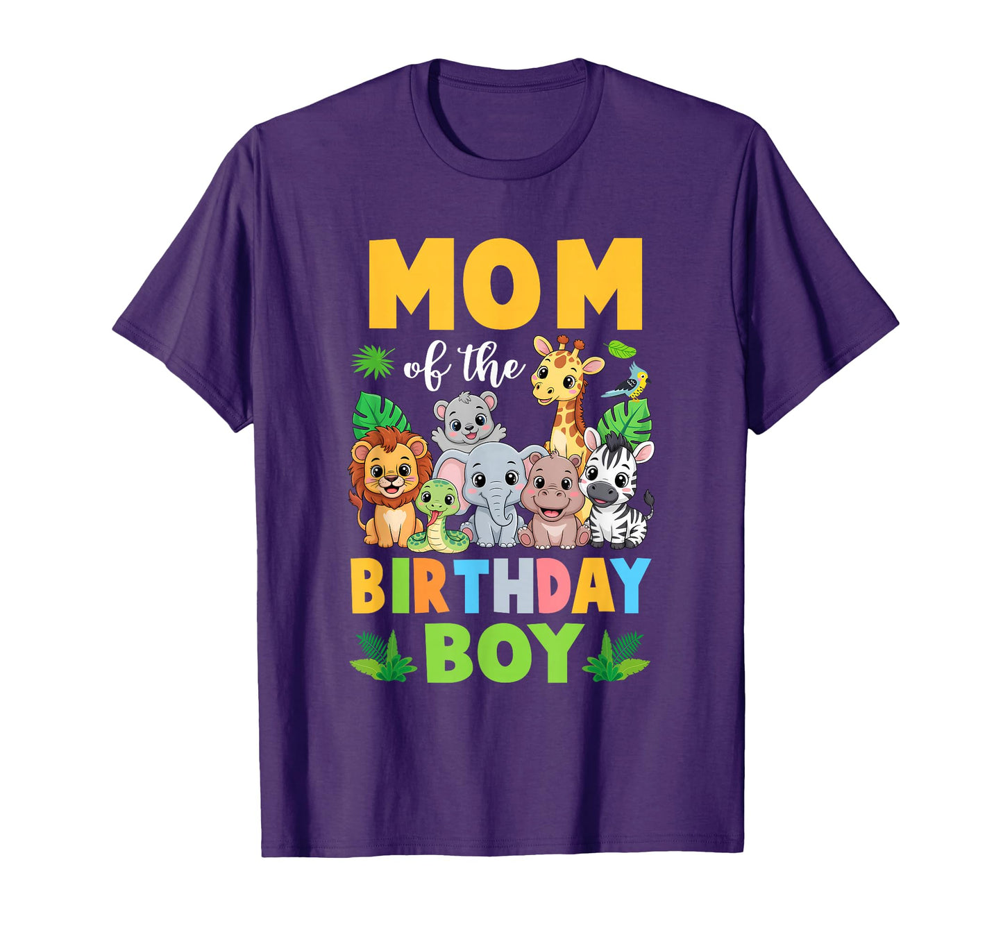 Mom of The Birthday Boy Kids Safari Jungle Animal T-Shirt