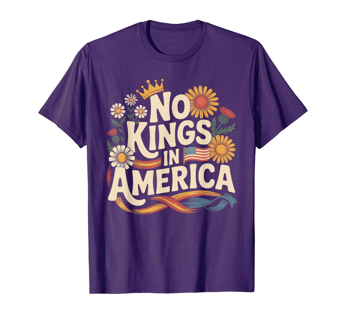 No Kings in America Equality Freedom Art T-Shirt