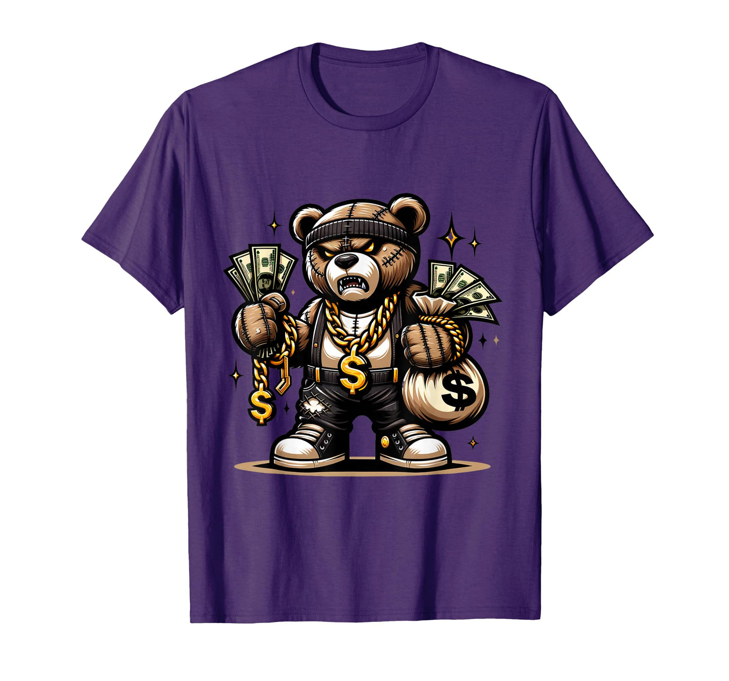 Teddy Bear Money Swag Hip Hop Rapper Graphic Drip Dopeskill T-Shirt