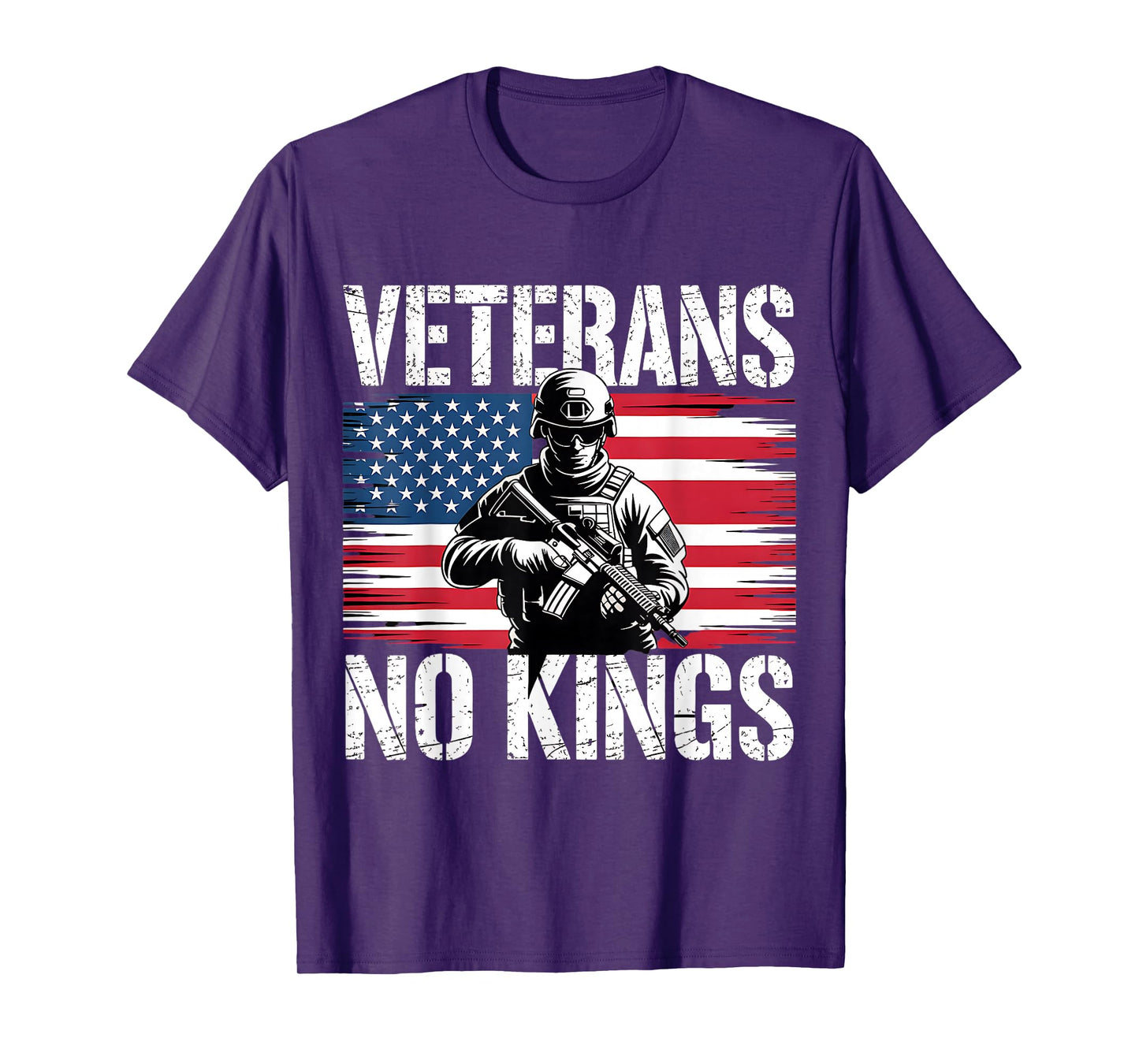 No Kings Patriotic America Flag Veterans for Men No Kings T-Shirt