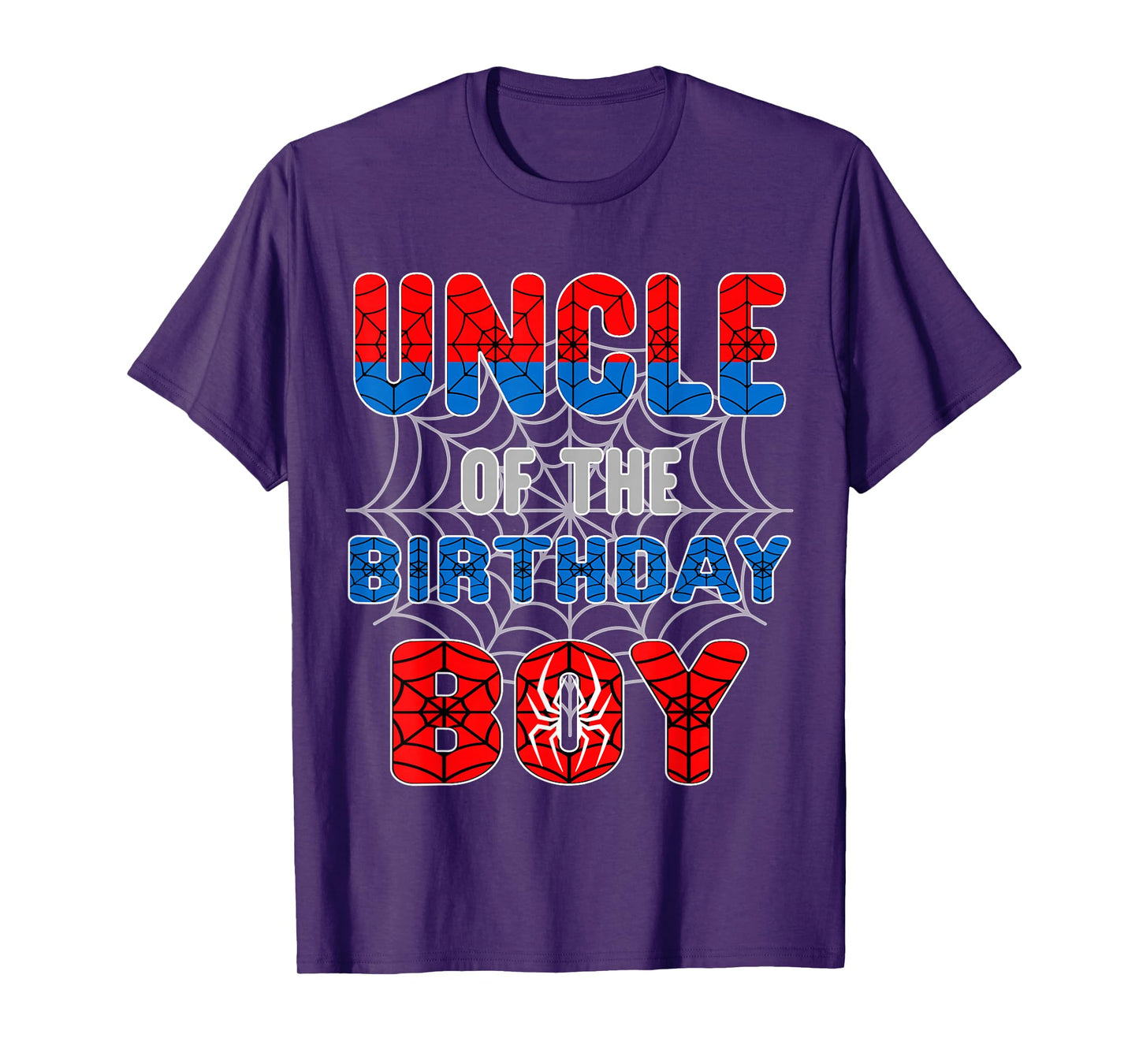 Spider Web Birthday Party Uncle of The Birthday Boy T-Shirt