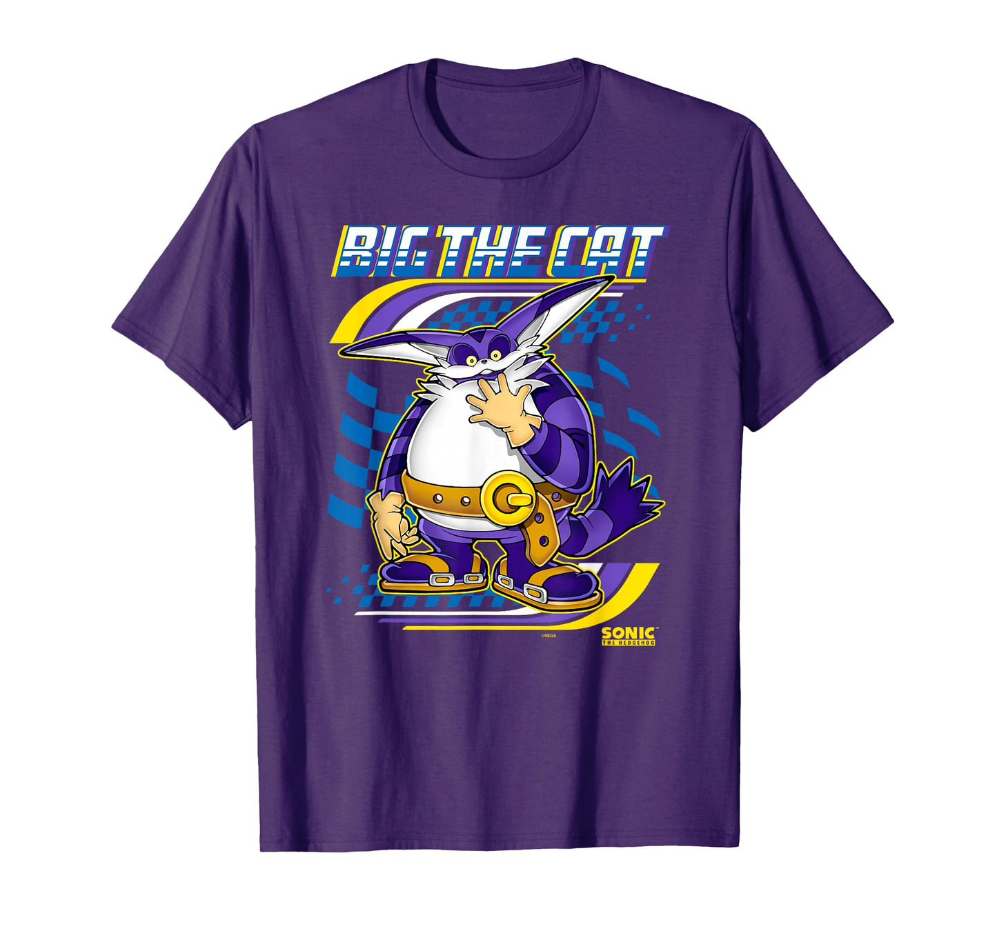 Sonic The Hedgehog Big The Cat Ready For Race Chest Poster T-Shirt