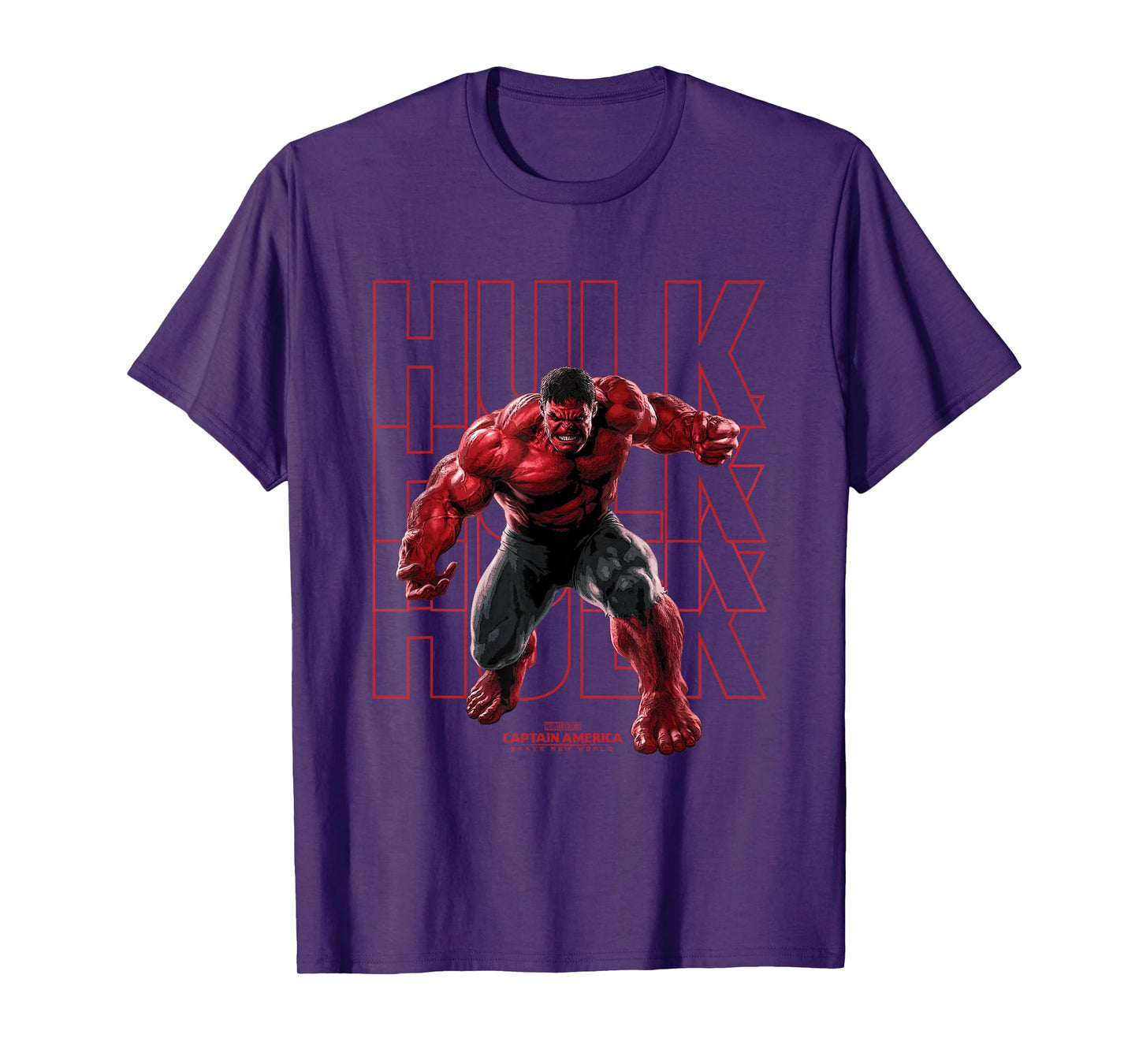 Marvel Captain America: Brave New World Red Hulk Name Stack T-Shirt