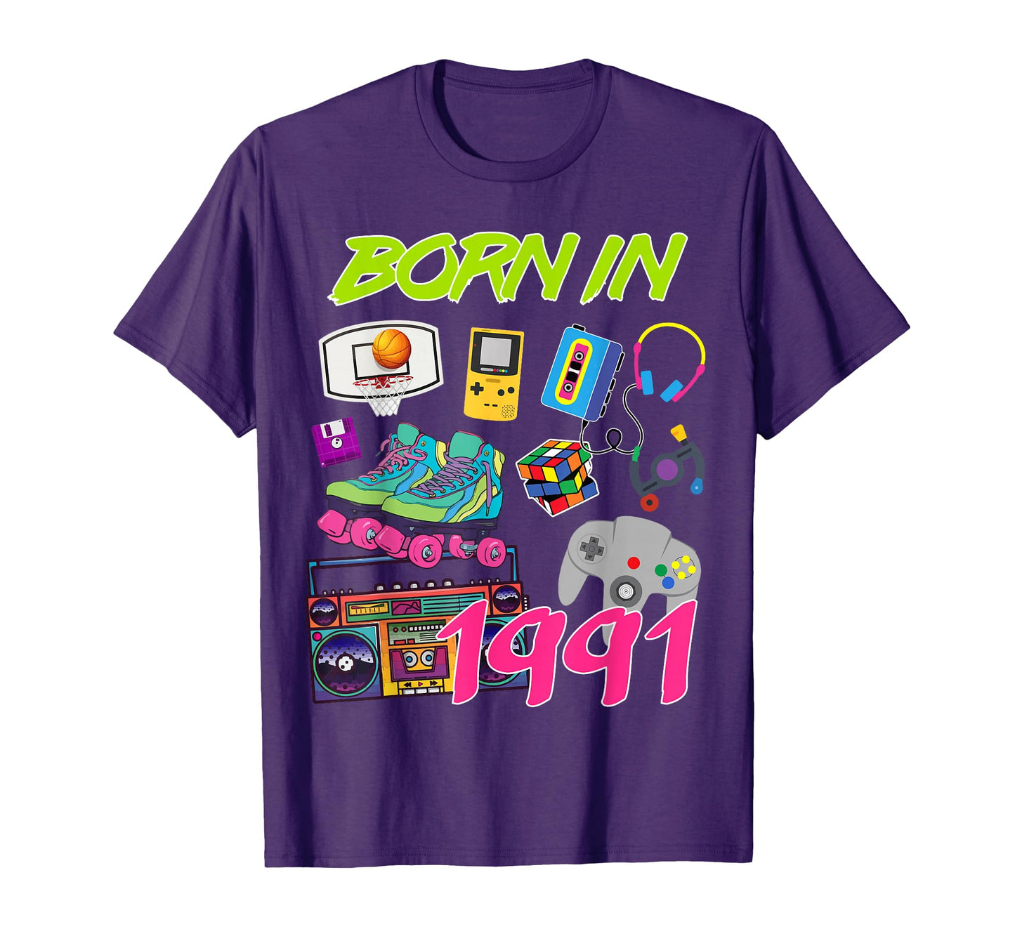 Retro Born In 1991 29th Birthday Tees T-Shirt