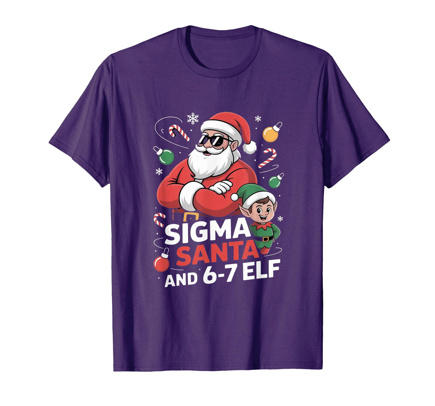 6-7 Christmas Ugly Sweater Six Seven Xmas 67 Meme Santa Elf T-Shirt