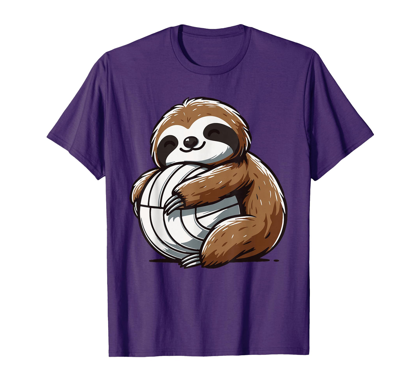 Sloth Volleyball Funny Lazy Sloth With Volleyball Ball T-Shirt
