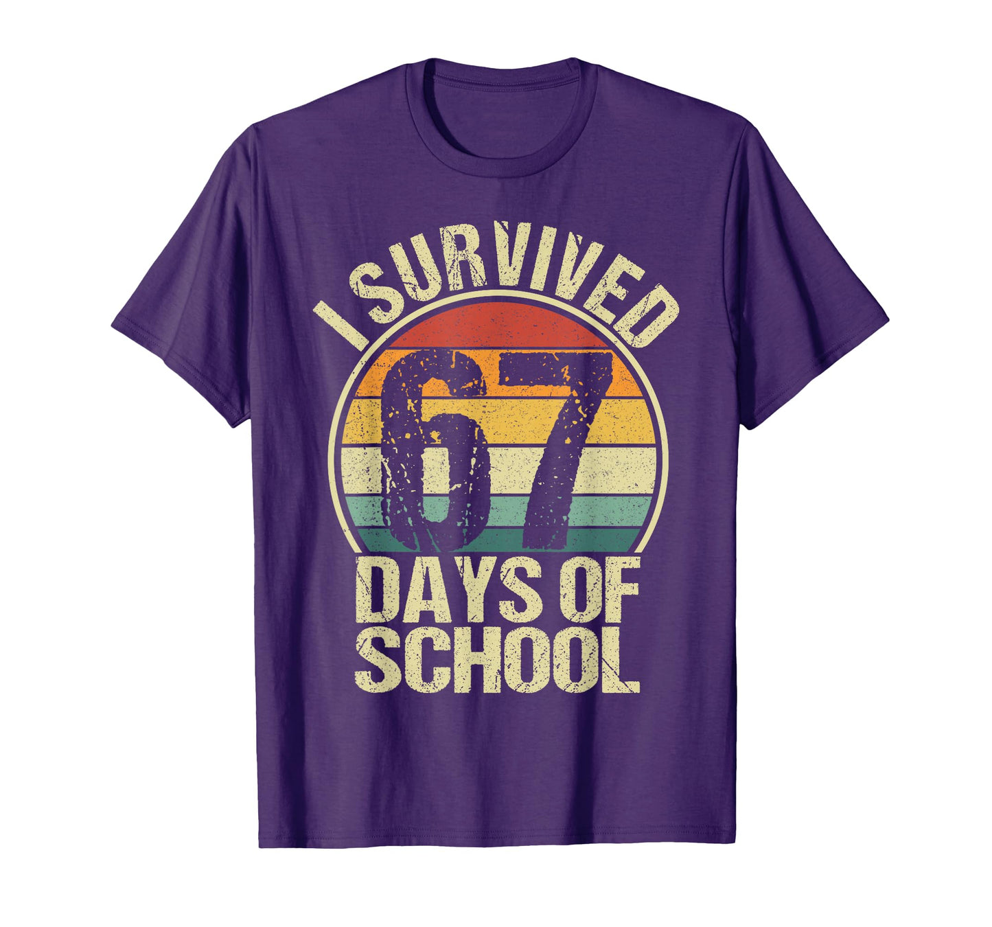 Funny Vintage I Survived 67 Days of School Teachers Students T-Shirt