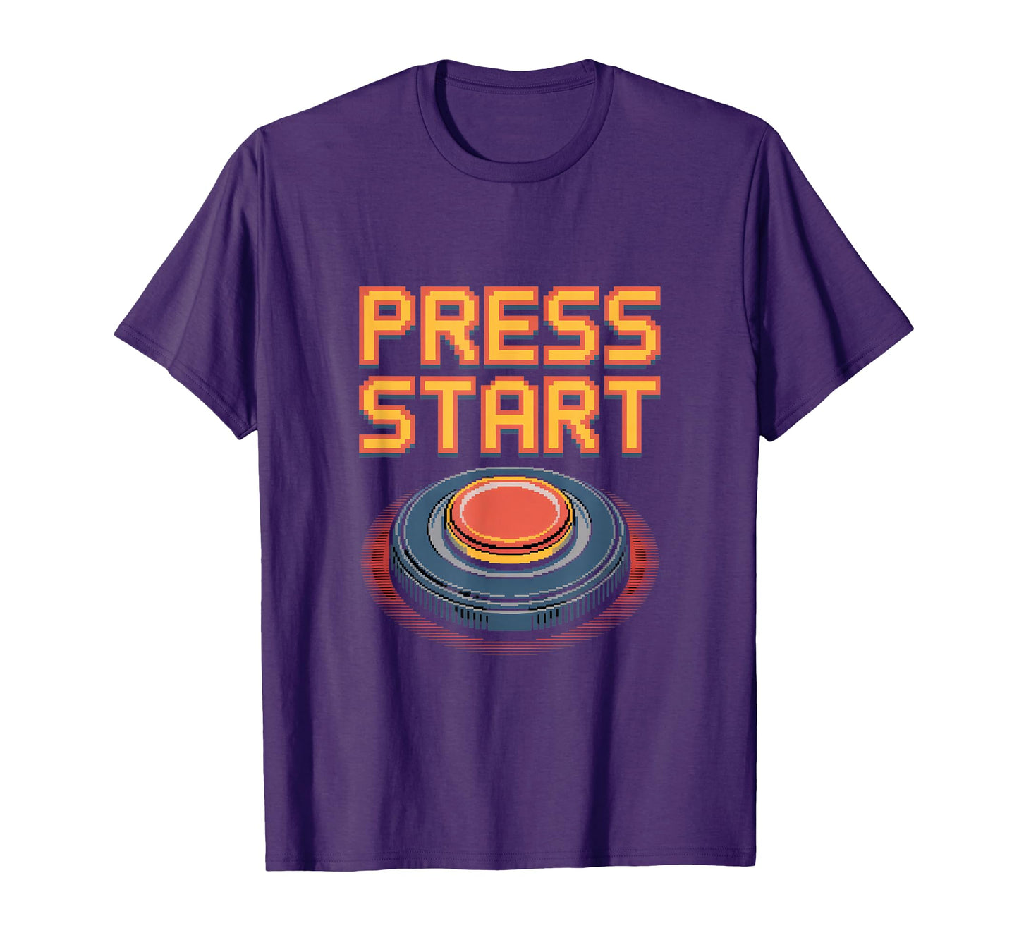 Press Start Retro Gaming Arcade Pixel Video Game Button T-Shirt