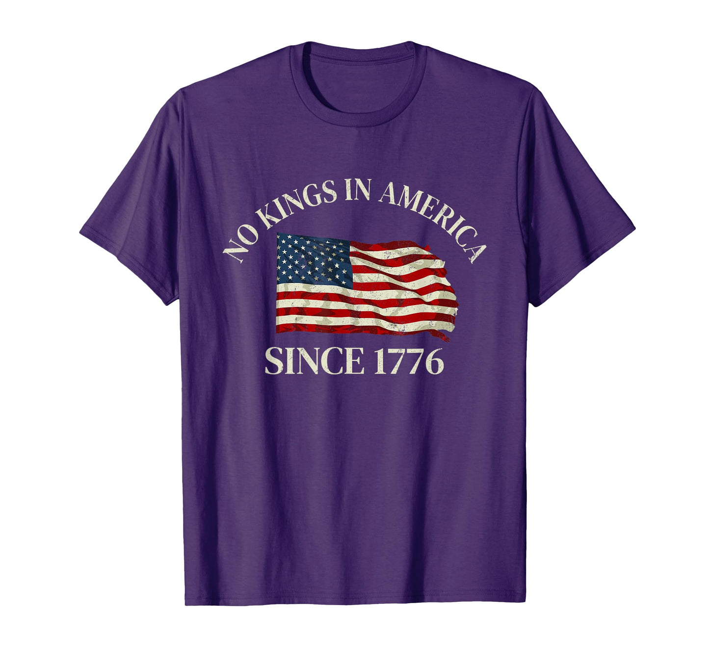 No Kings in America America Flag Vintage No Kings Vintage T-Shirt