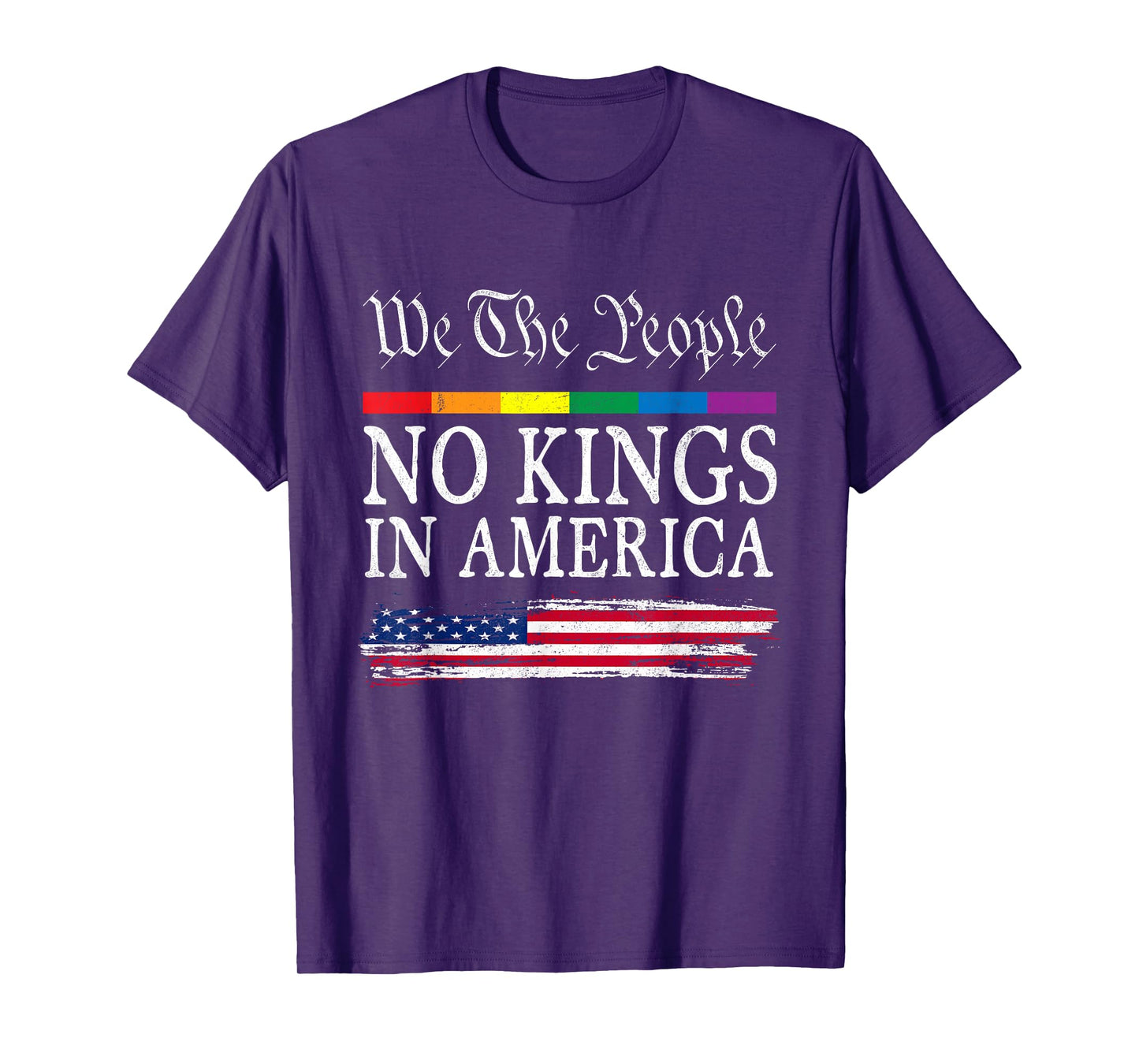 No Kings in America America Flag Vintage No Kings Vintage T-Shirt