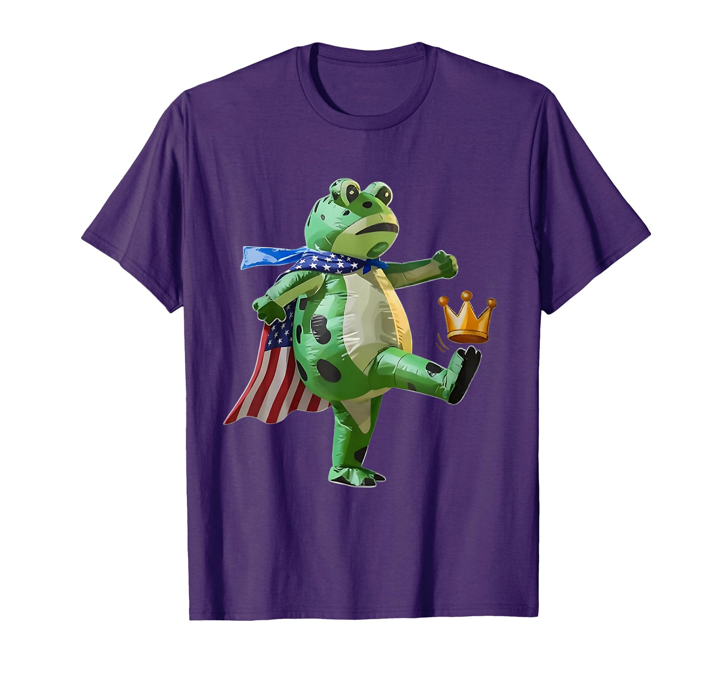 No Kings Portland Frog Kicking Crown Men Women T-Shirt