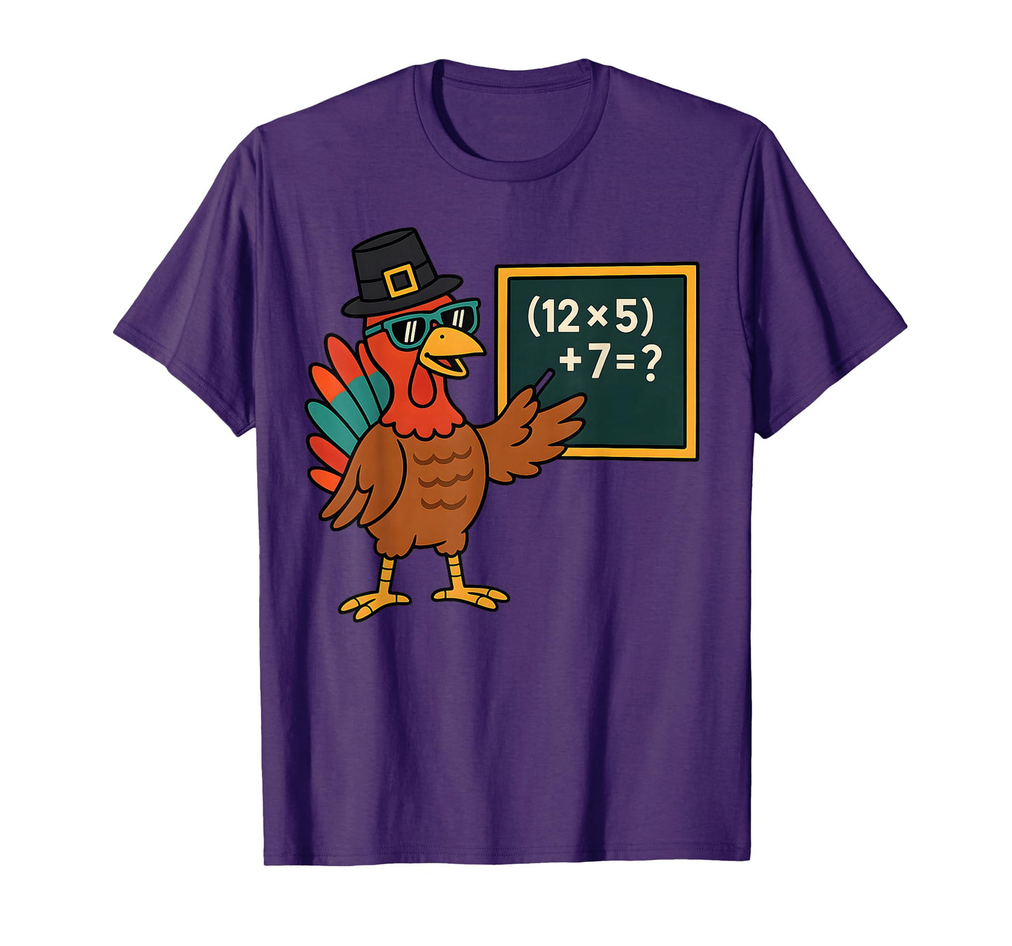 67 Thanksgiving Funny Turkey Math Teacher Six Seven Meme T-Shirt