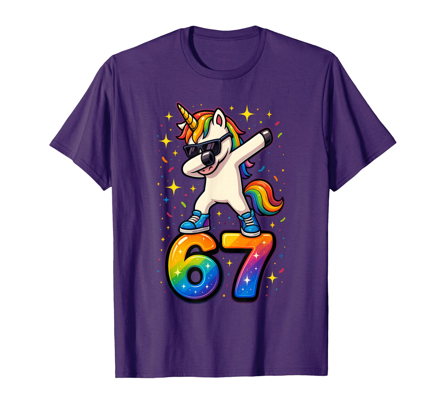67 Unicorn Dabbing Six Seven Meme Funny T-Shirt