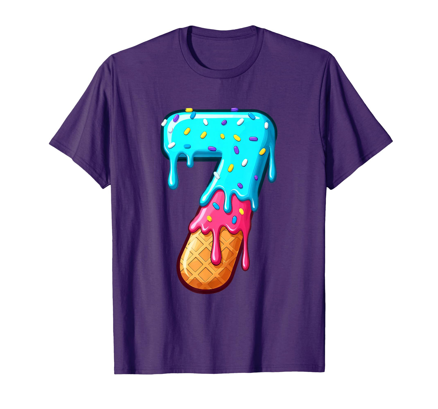 Funny 67 Number 7 Ice Cream Drip Meme Matching Group Costume T-Shirt