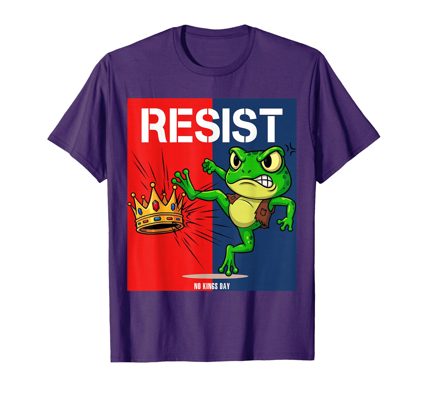 Funny No Kings Since 1776 Frog Protest Patriotic Vintage T-Shirt