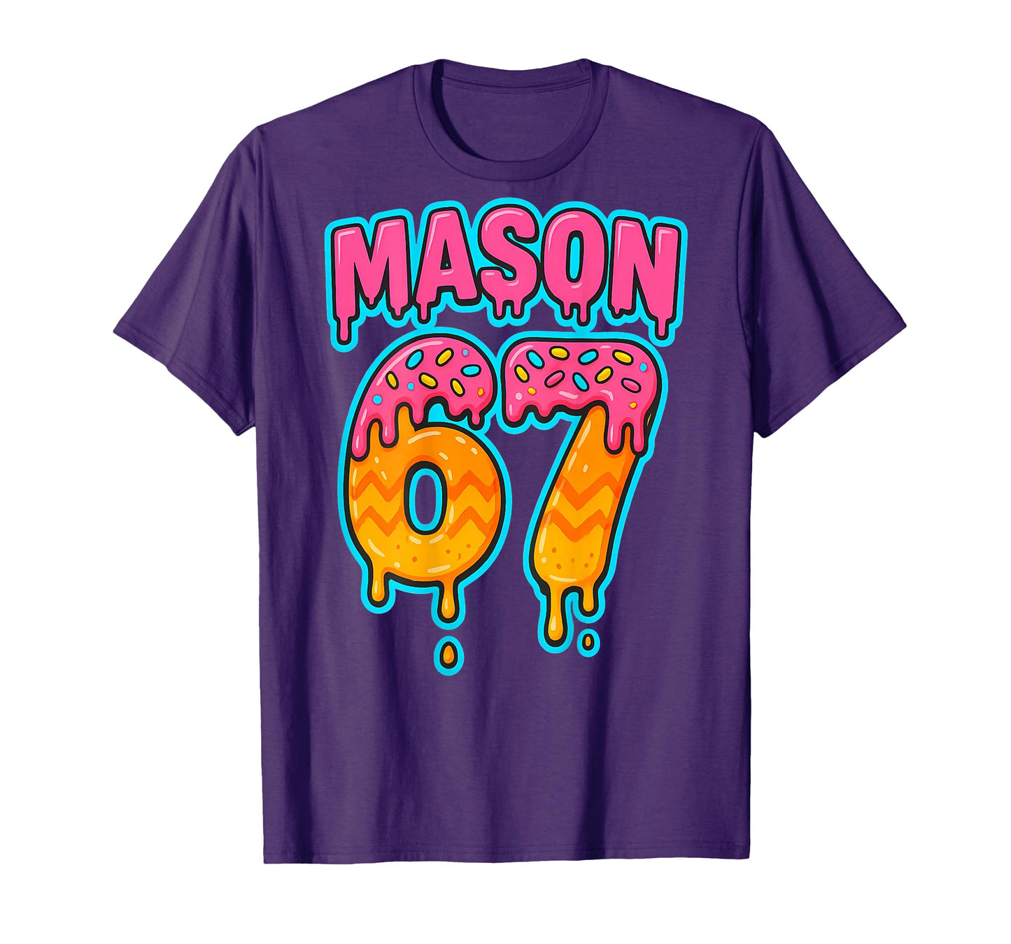 Six Seven Meme Mason 67 Ice Cream Drip Funny (On Back) T-Shirt