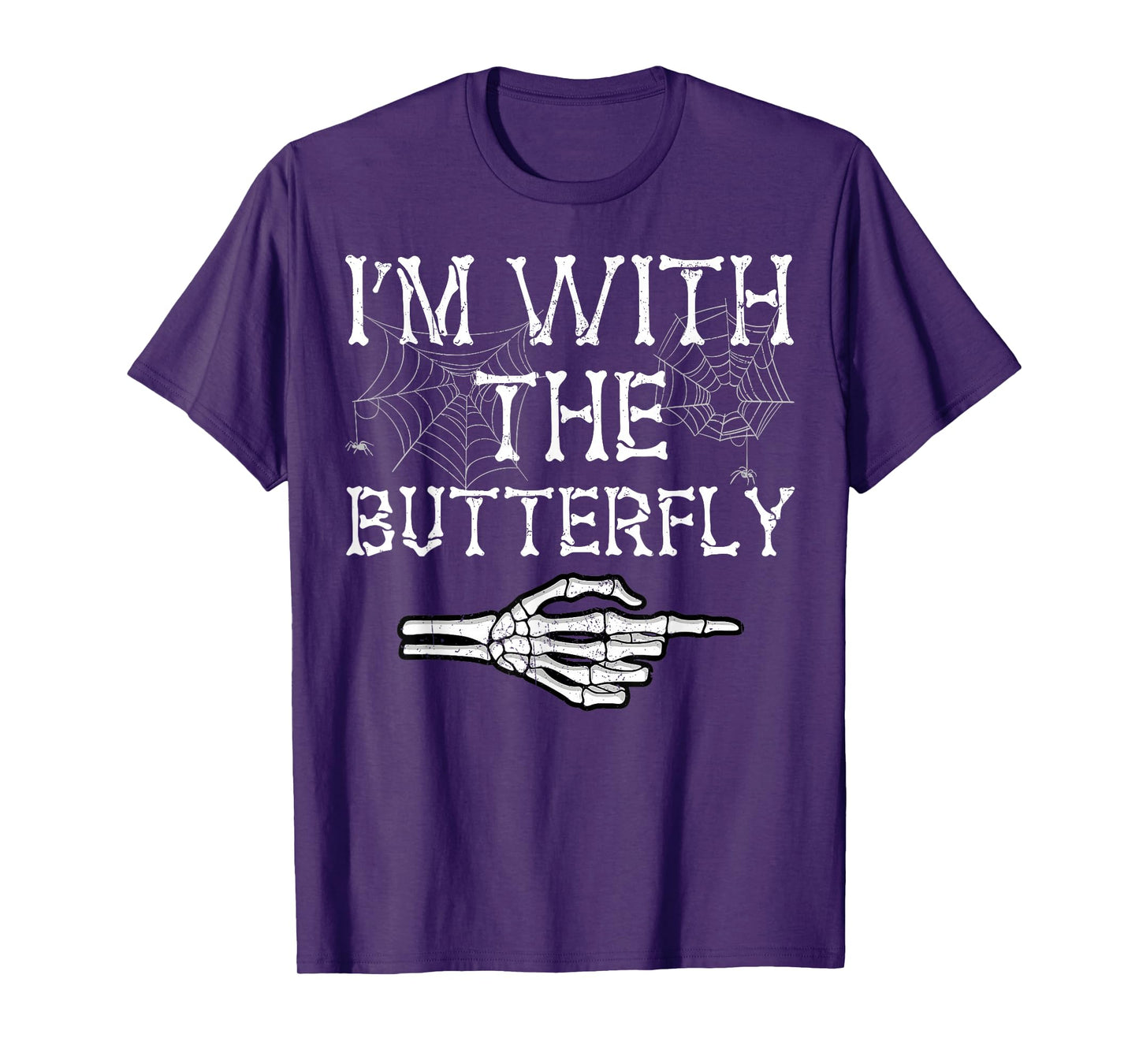 Im with Butterfly Catcher Halloween Costumes Funny Couples T-Shirt