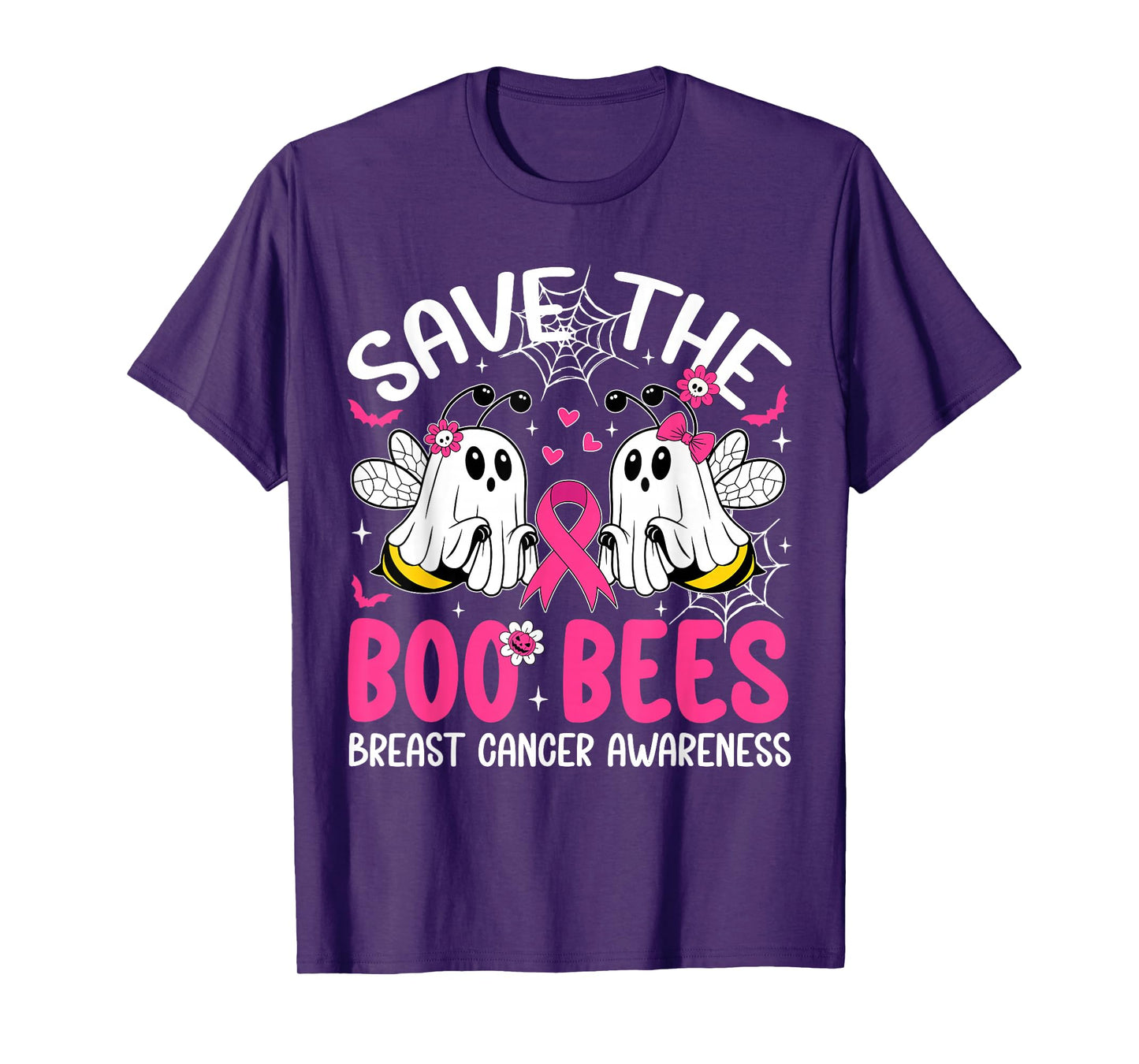 Save The Boobees Boo Bees Breast Cancer Halloween Women Girl T-Shirt