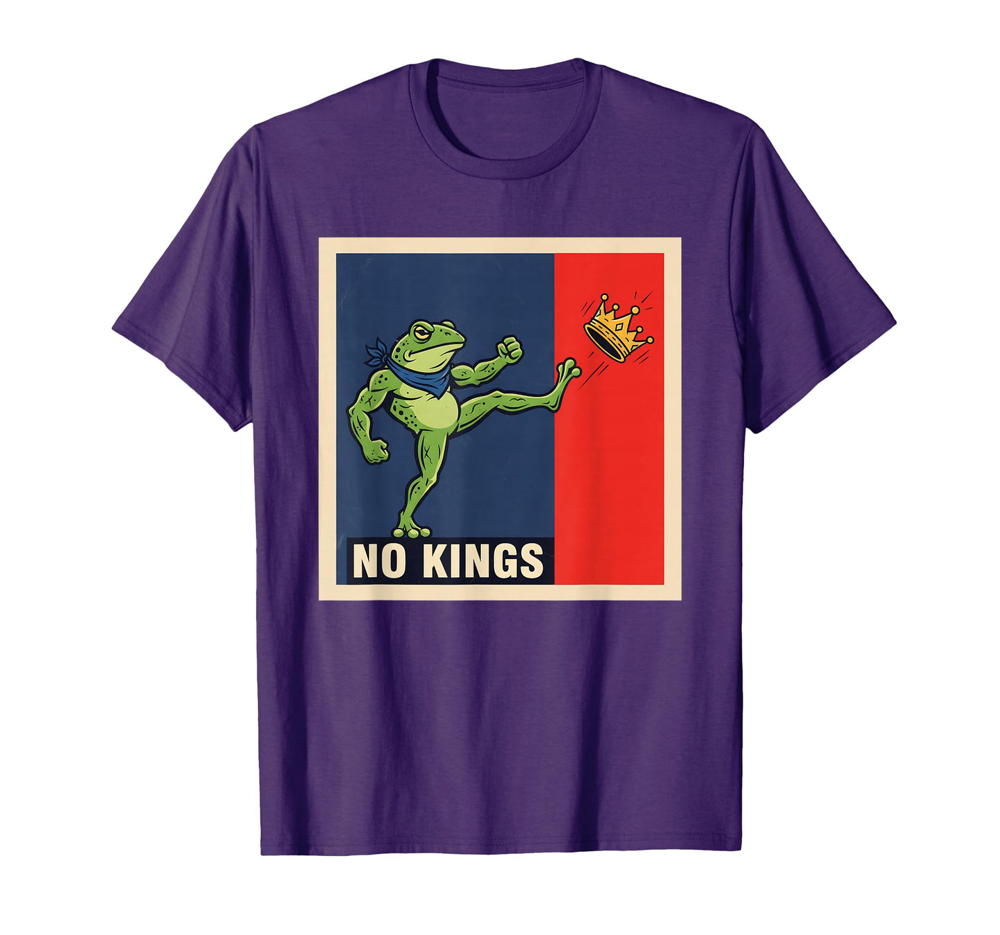Angry Frog No Kings Patriotic No Kings Democracy Protest T-Shirt