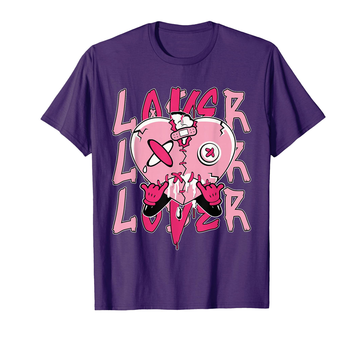 Pink Loser Lover Pink Drip Heart Matching Tee For Men Women T-Shirt