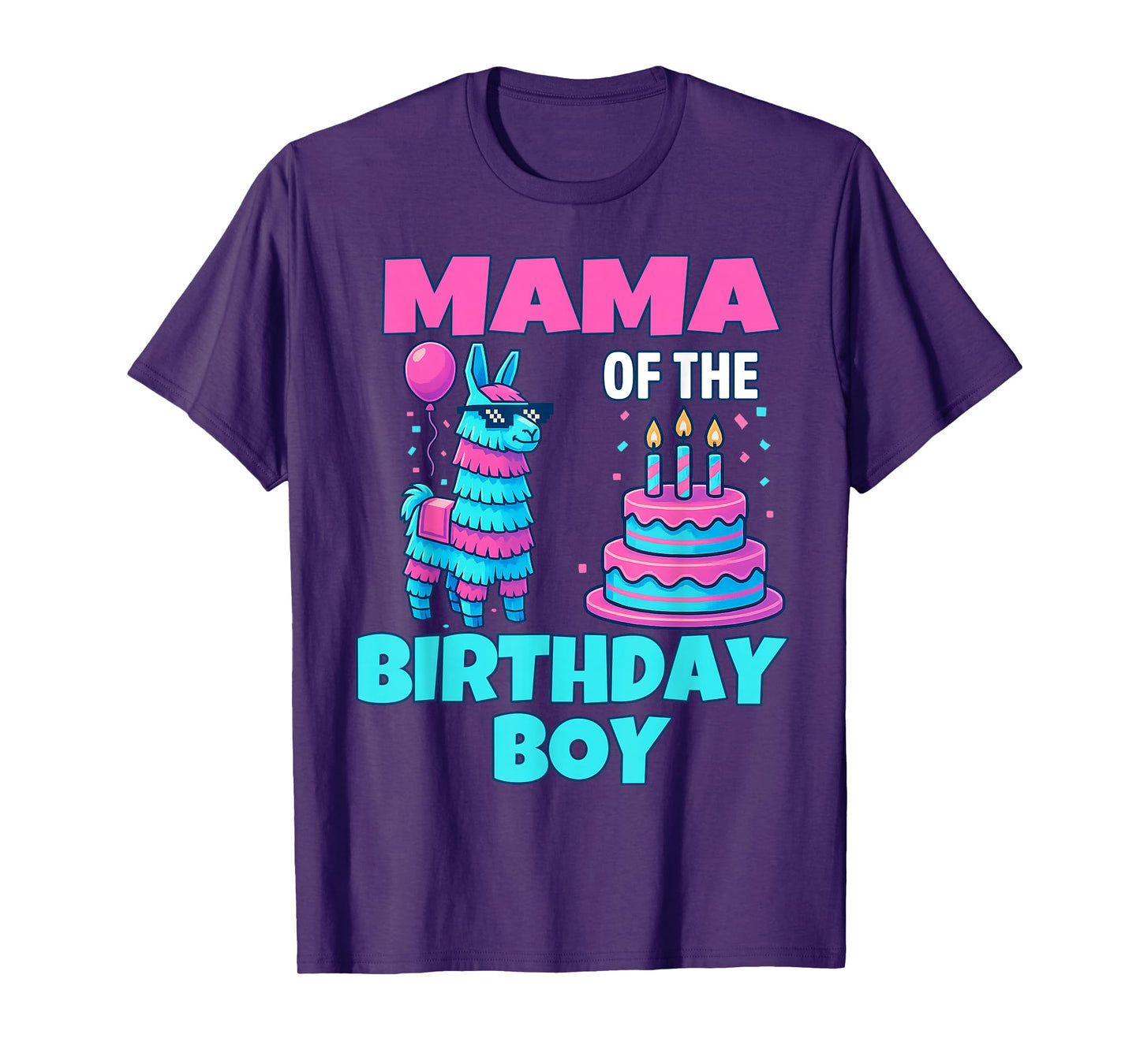 mama Birthday Boy Llama Pinata Party family mathing women T-Shirt