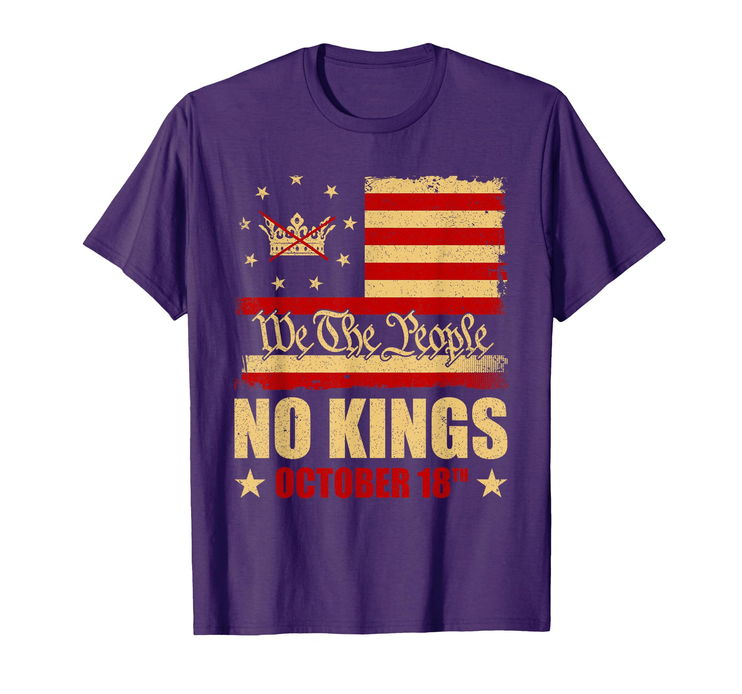 No Kings Shirt Vintage America Flag October 18 Patriotic T-Shirt
