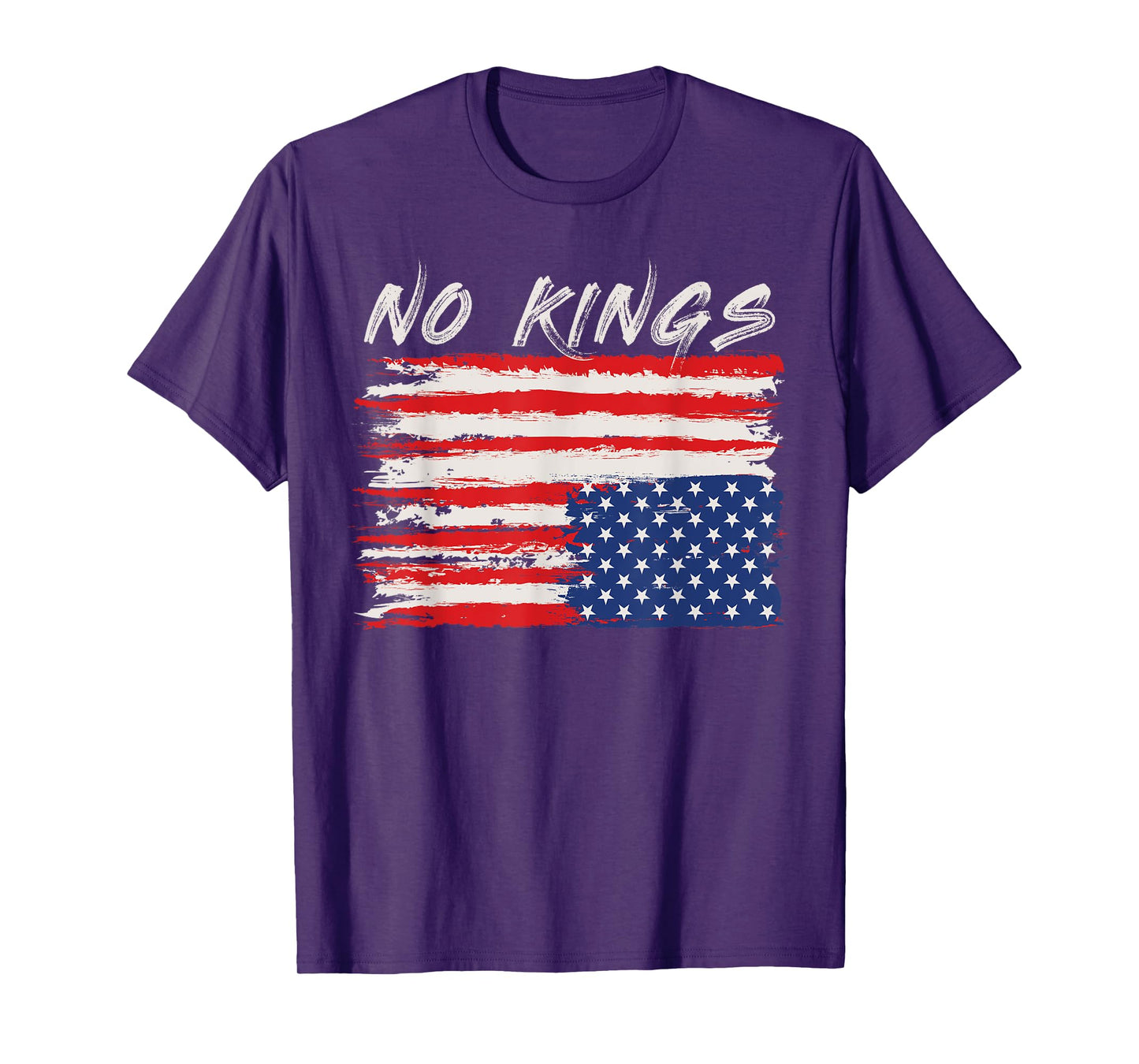 American Flag Upside Down Distress No Kings T-Shirt