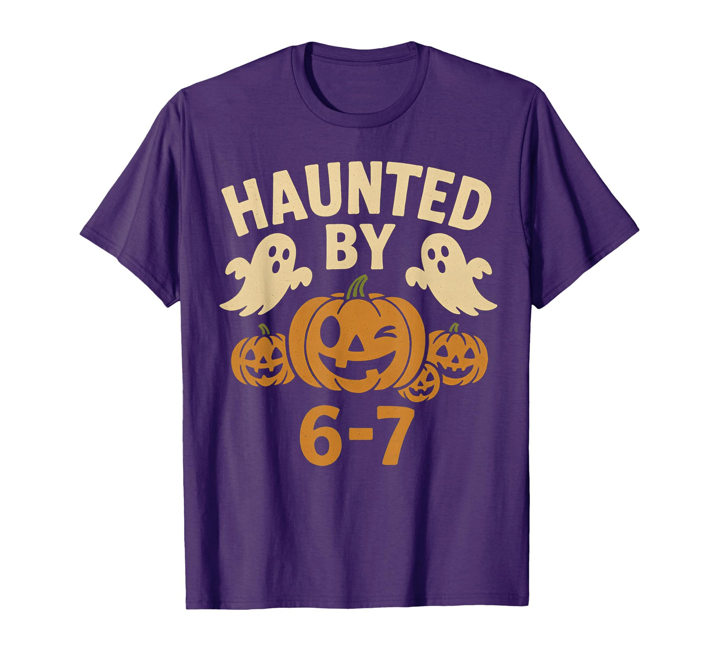Haunted by 6-7 Retro Halloween 67 Ghost Pumpkin Funny Kids T-Shirt
