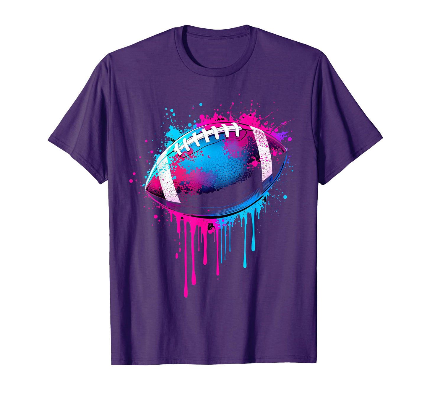 Football Drip For Boys Tie Dye Colorful Football Game Day T-Shirt
