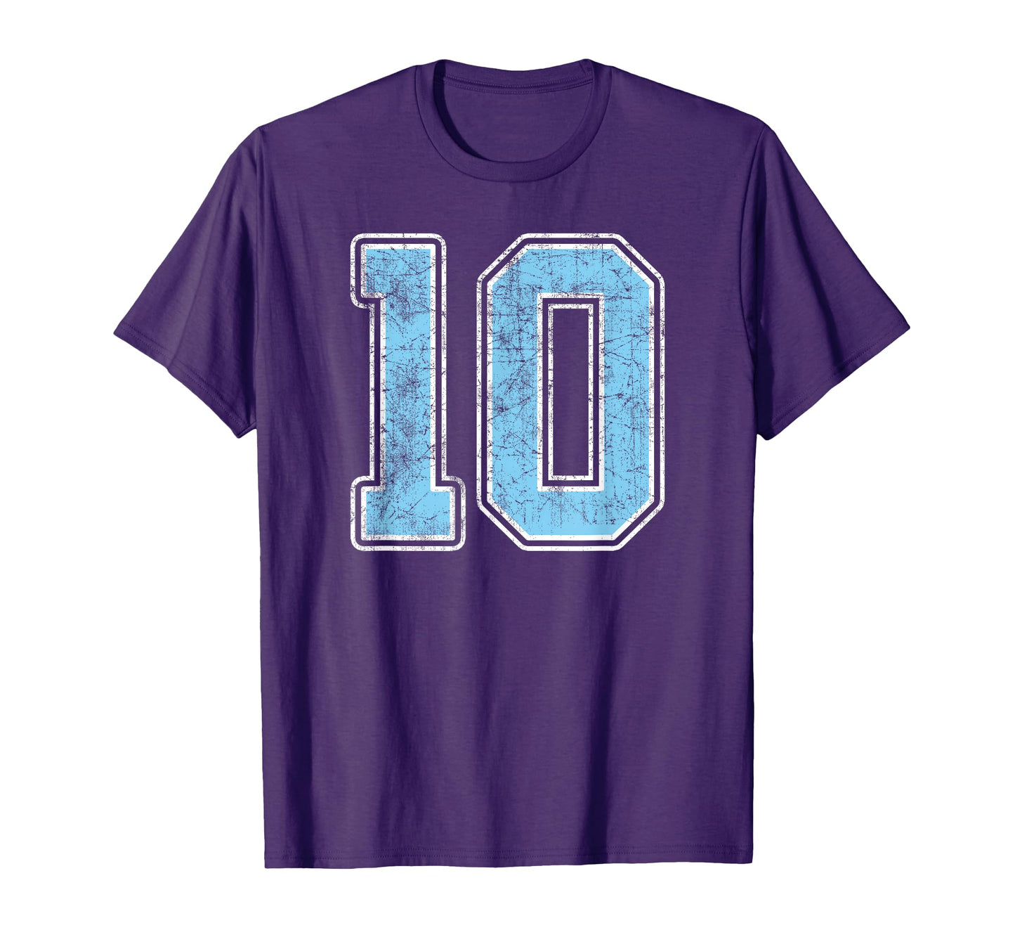 Baby Blue White Number 10 Jersey Player Uniform #10 T-Shirt