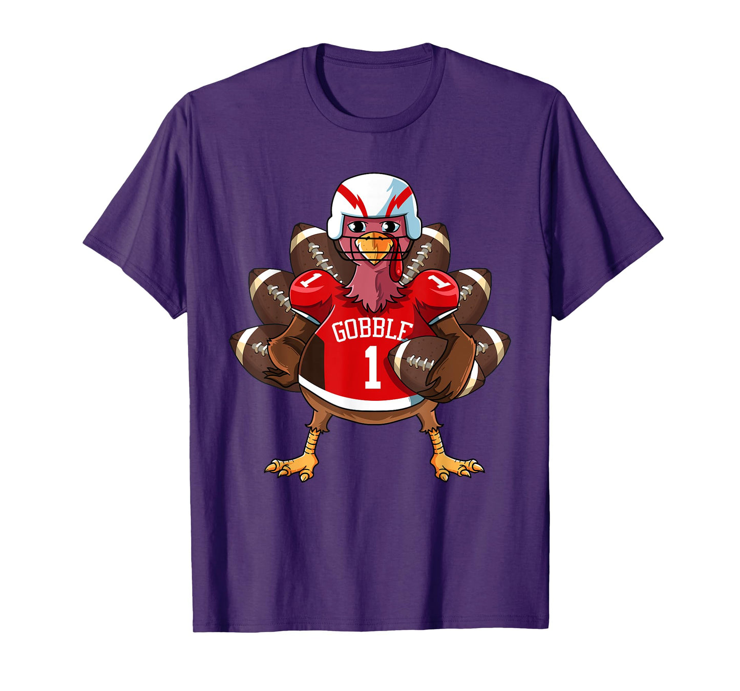 Funny Thanksgiving Football Game Turkey Player Sporty Gobble T-Shirt