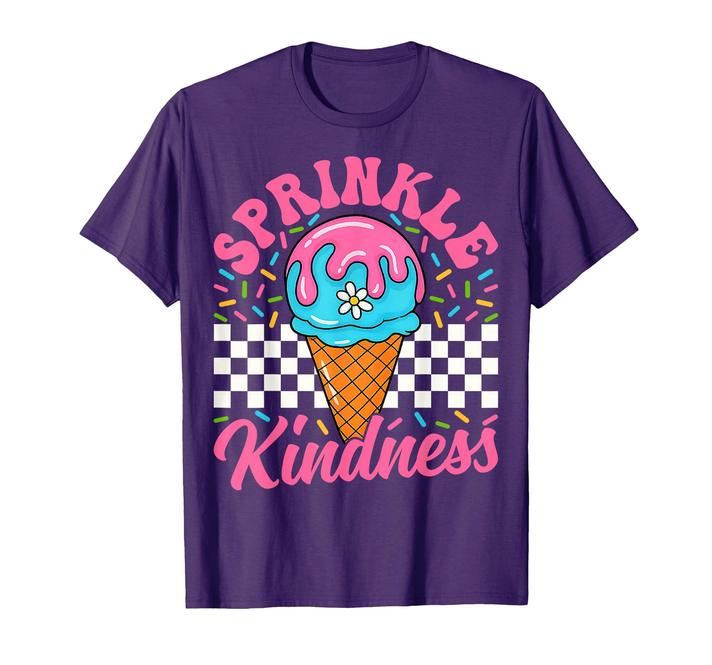 Ice Cream Sprinkle Kindness Funny Ice Cream Lover Girls Boys T-Shirt