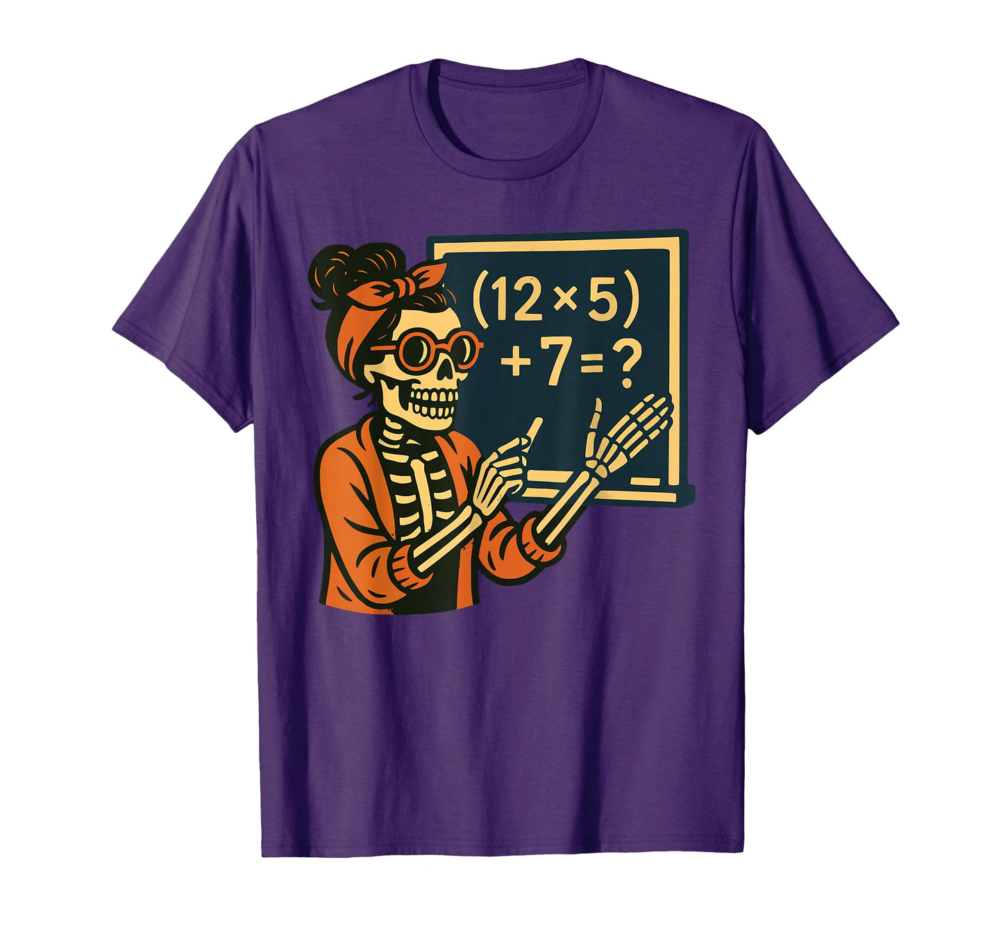 Halloween Teacher Six Seven Meme 6 7 Skeleton Spooky Costume T-Shirt