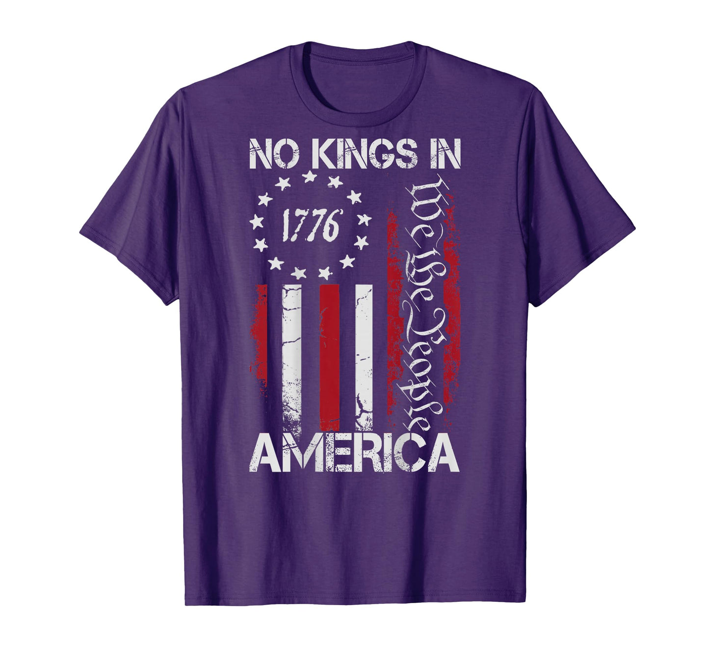 We The People No Kings Vintage USA Flag Shirt Men Women T-Shirt