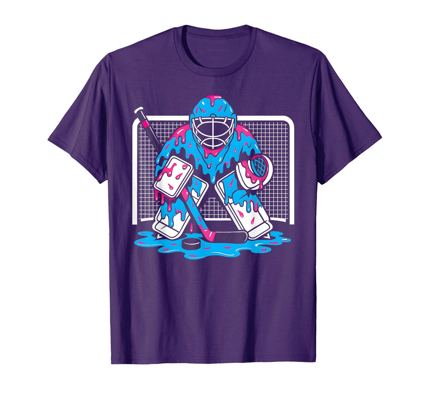 Hockey Goalie Ice Cream Drip Boys Ice Hockey Youth Player T-Shirt