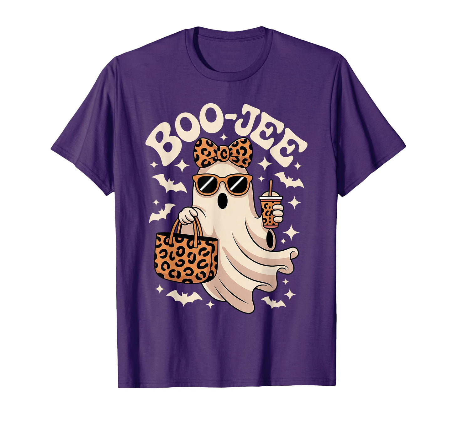 Coquette Leopard Boo-JEE Halloween Boujee Ghost T-Shirt