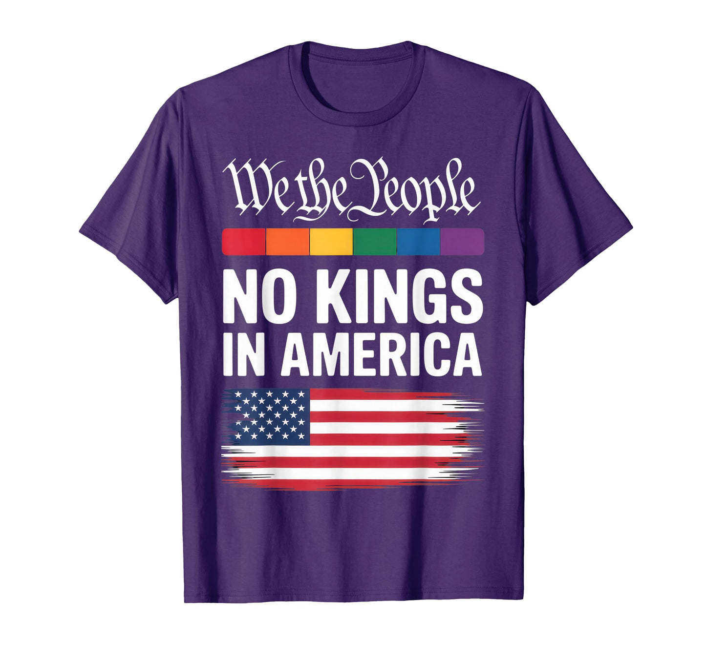 No Kings in America Patriotic Statement for Independence Day T-Shirt