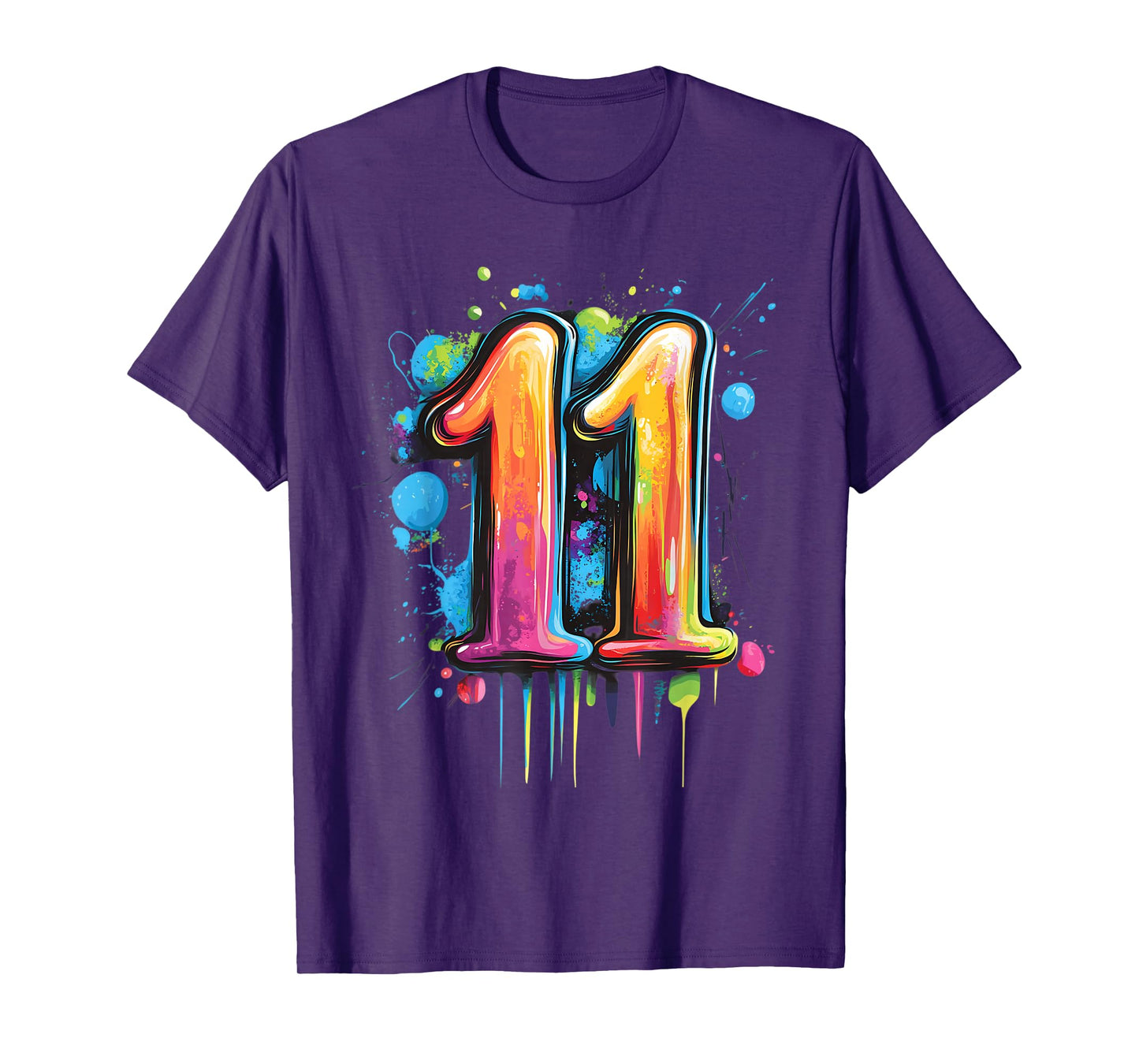 Number 11 11th Birthday Eleven Year Old Boys Girls Graffiti T-Shirt