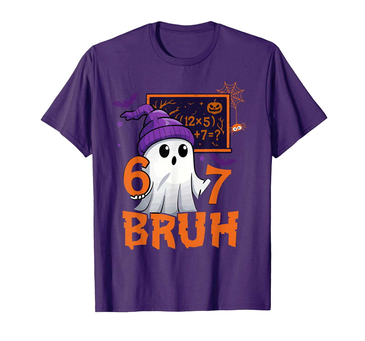 67 Teacher Halloween Ghost Six Seven Meme Math Equation Bruh T-Shirt