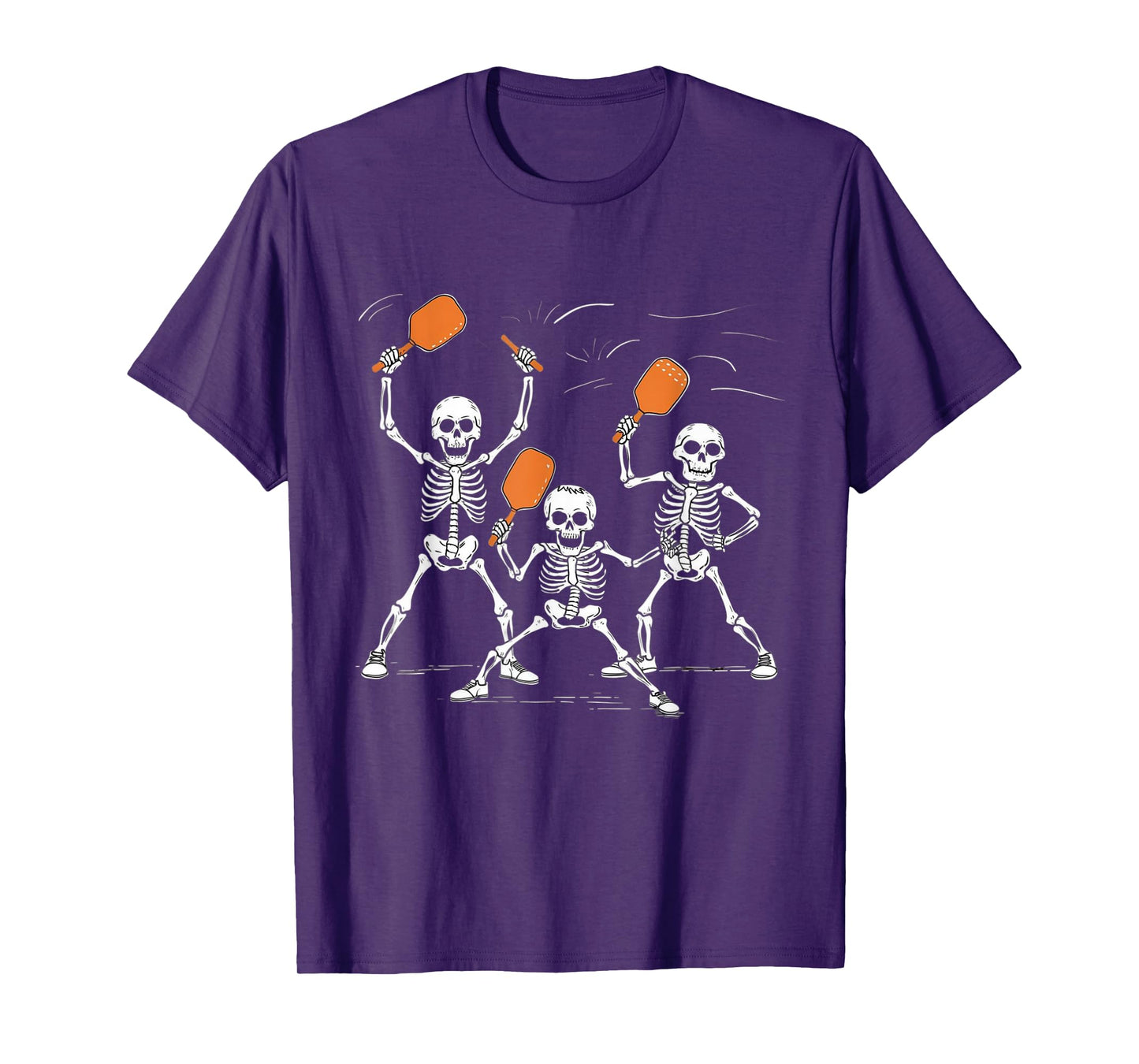 Funny Skeletons Playing Pickleball Halloween T-Shirt