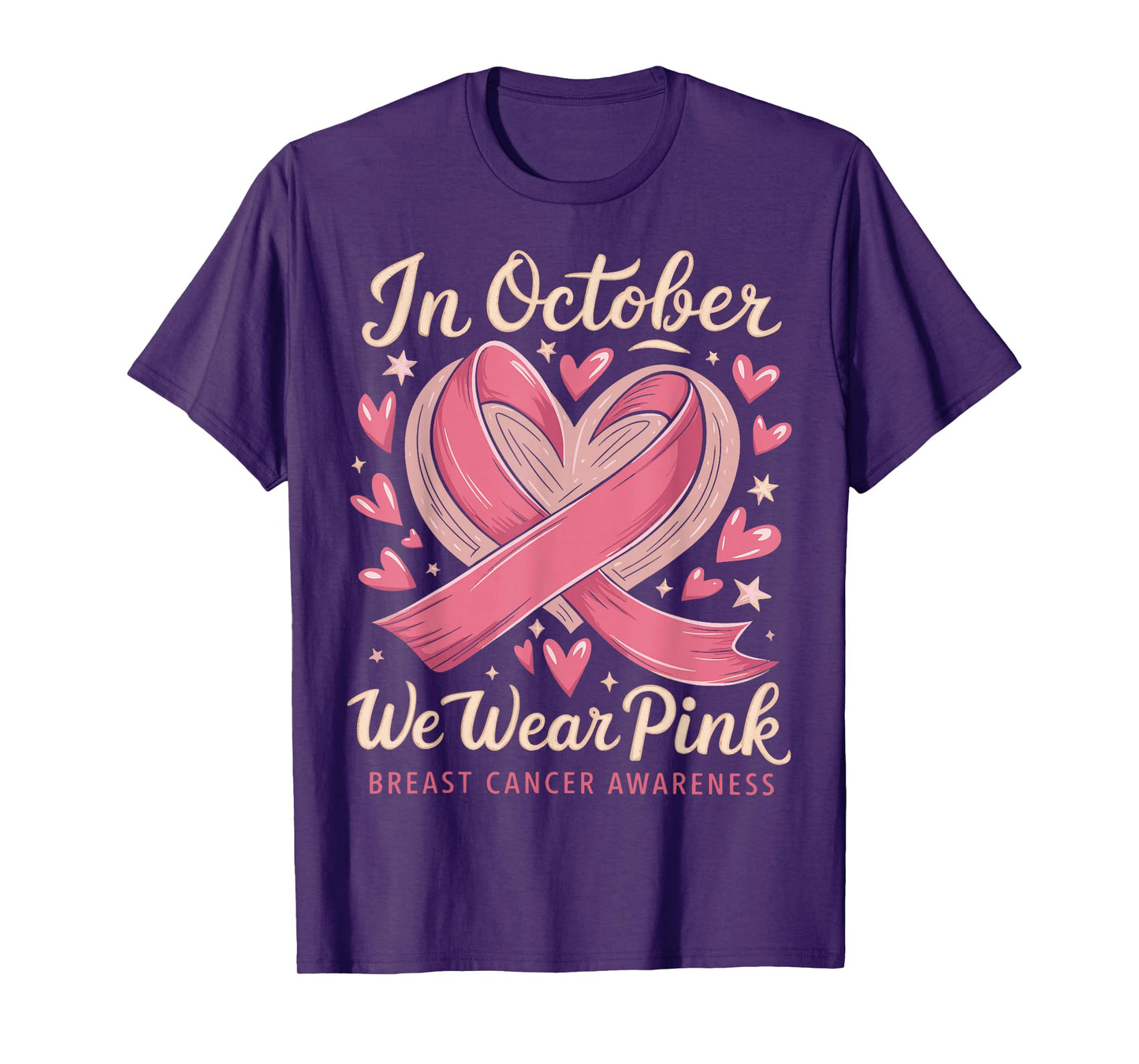 In October We Wear Pink Breast Cancer Awareness T-Shirt