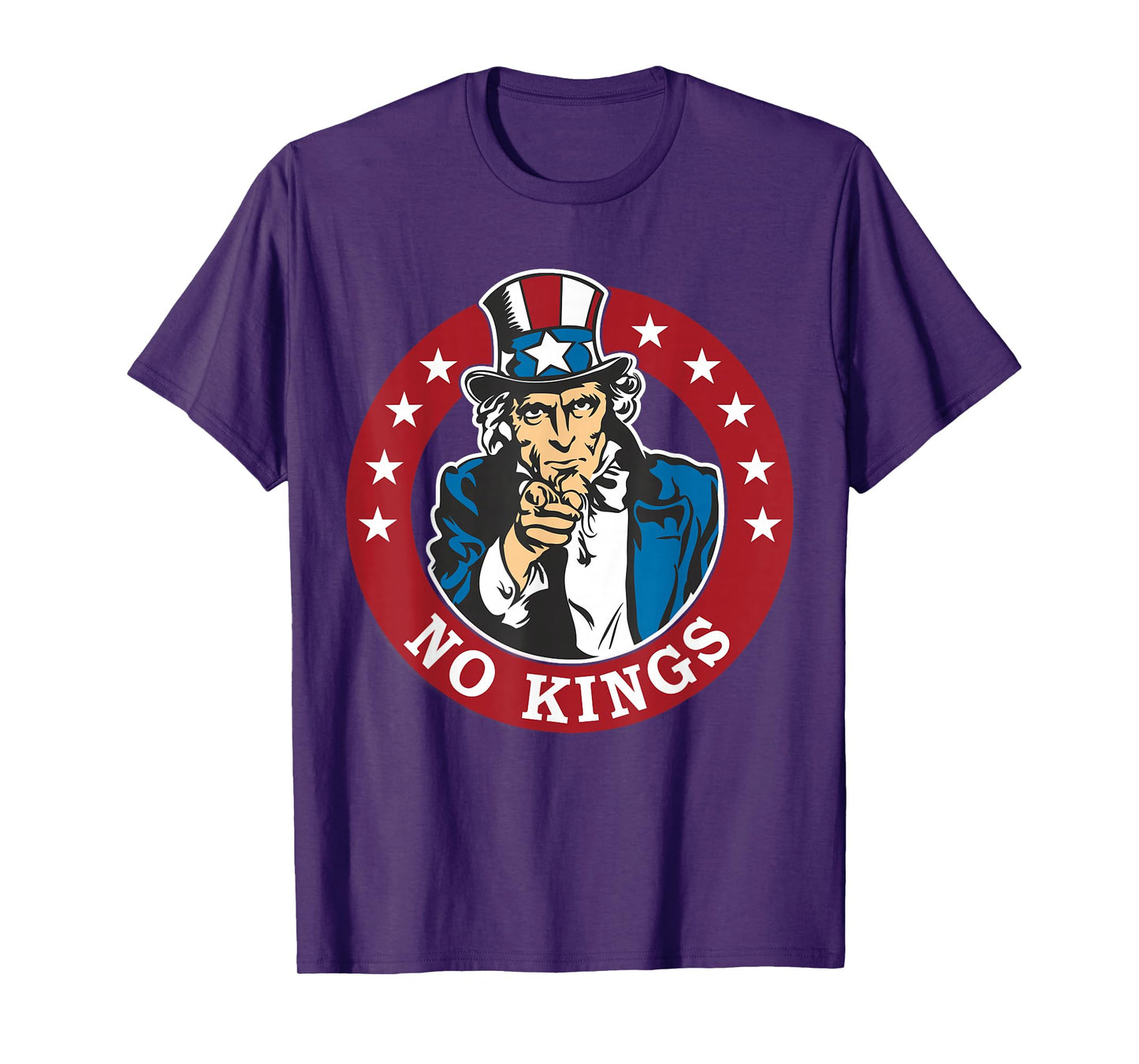 No Kings Uncle Sam Protest, Patriotic Retro USA Freedom T-Shirt